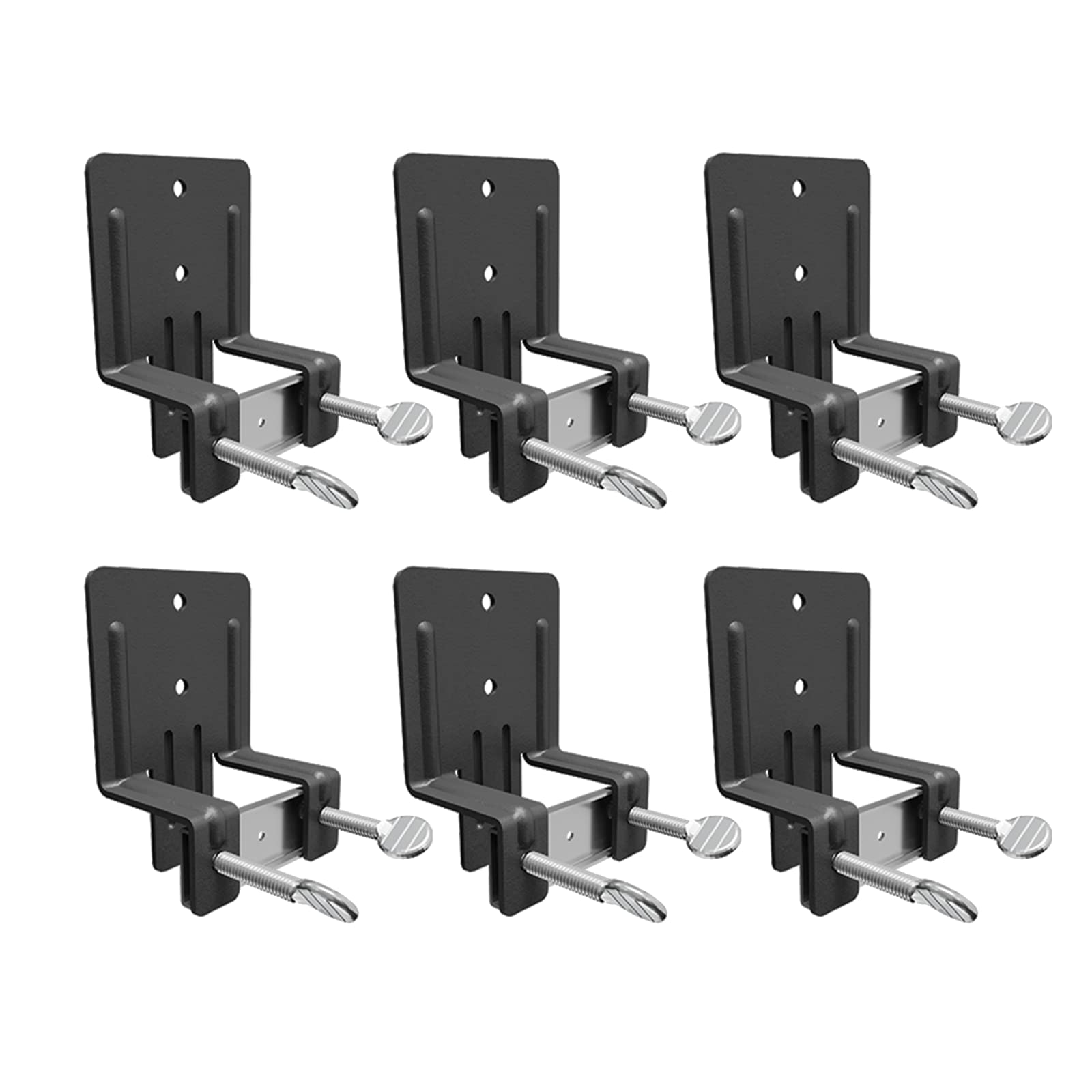 Non-Slip Mattress Grippers - 6 Pack Adjustable Bed Frame Stoppers, Anti-Slide Mattress Holders for Queen/King Size Beds, Black - Perfect for Preventing Mattress Shifting on Wooden/Platform Beds