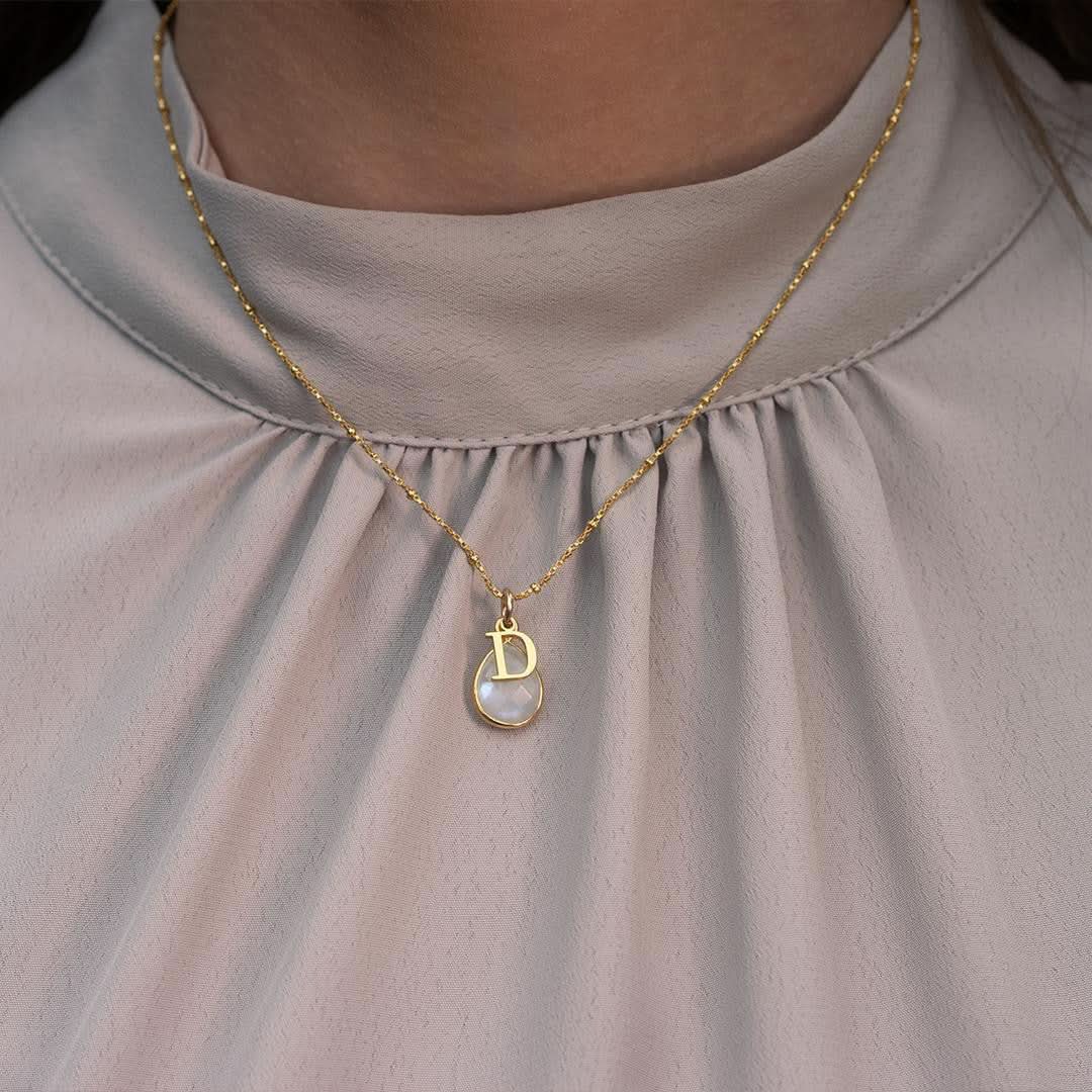Moonstone Charm Necklace in Gold - June Birthstone Jewelry for Women | Perfect Gift for Birthday, Anniversary & Special Occasions