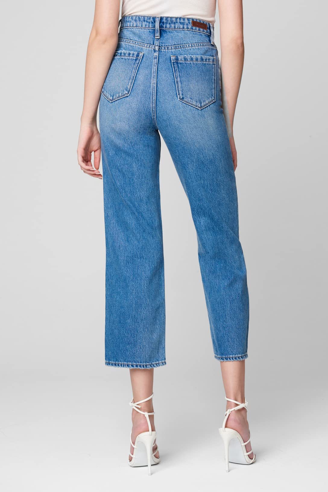 BLANKNYC Women's Medium Wash High Waist Straight Leg Jeans - 5 Pocket Comfortable Denim Pants for Casual Wear, Office & Everyday Outfits
