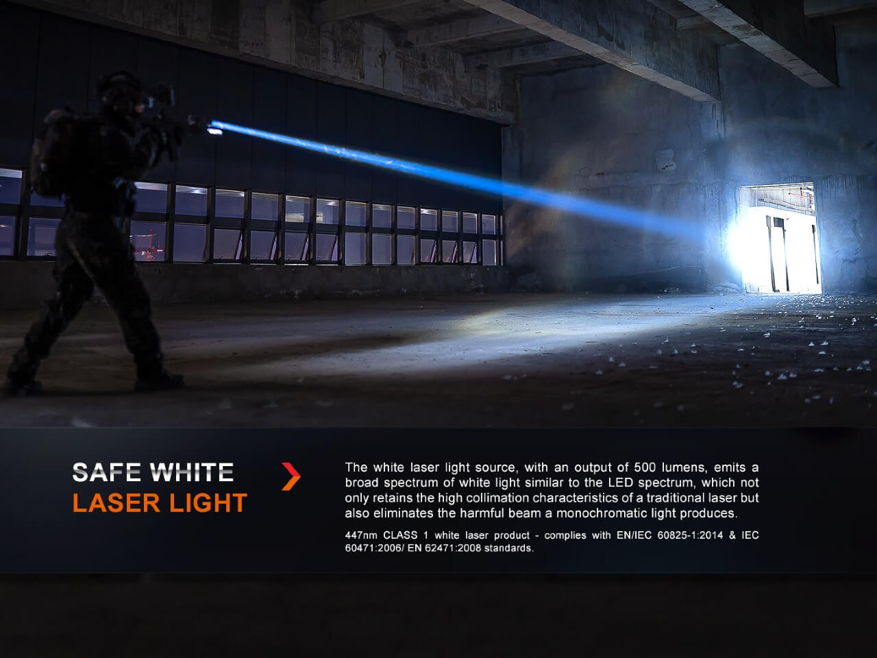 Fenix HT30R 1000 Lumen White Laser LED Flashlight - High Power Tactical Light for Hunting, Camping & Outdoor Adventures (Discontinued)