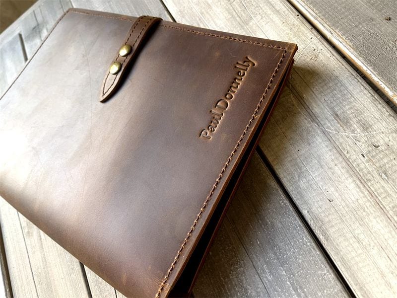 Personalized Refillable Leather Journal Binder Folio - Custom Notebook Organizer for Writing, Sketching & Planning - Perfect for Travel, Office & Gift Giving
