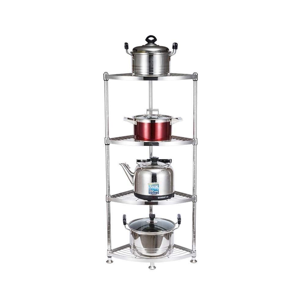 Stainless Steel Multi-layer Corner Shelf - Space-saving Kitchen Storage Rack for Spices, Utensils, and Cookware (Size B)