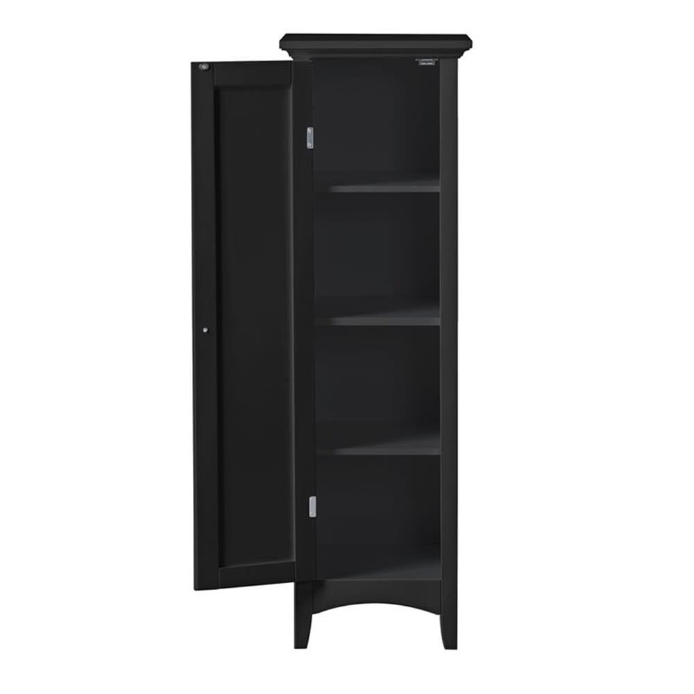 Classic American Black Kitchen Storage Pantry Cabinet with One Door - Perfect for Home, Office, and Restaurant Organization