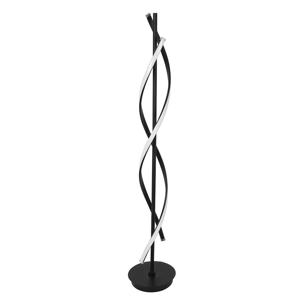 VESNIBA LED Spiral Floor Lamp - Dimmable Modern Standing Light with Warm White Lighting for Living Room, Bedroom & Dining Room - Adjustable Brightness for Cozy Ambiance (Black, One Size) | Perfect for Reading Corner, Home Office & Relaxation Spaces