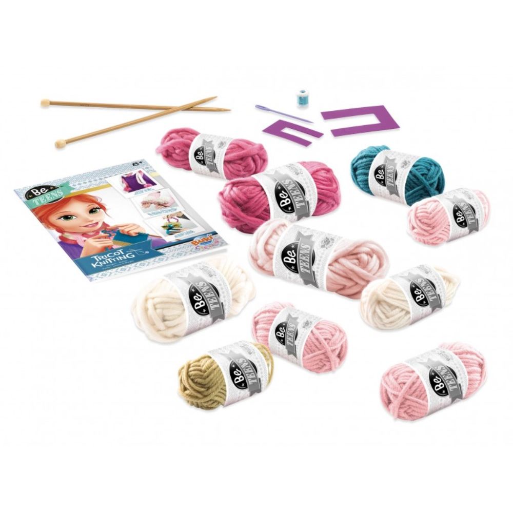 Be Teens DIY Knitting Kit for Beginners - Complete Crochet Starter Set with Yarn, Needles & Instructions - Perfect for Crafting Scarves, Hats & Home Decor Gifts