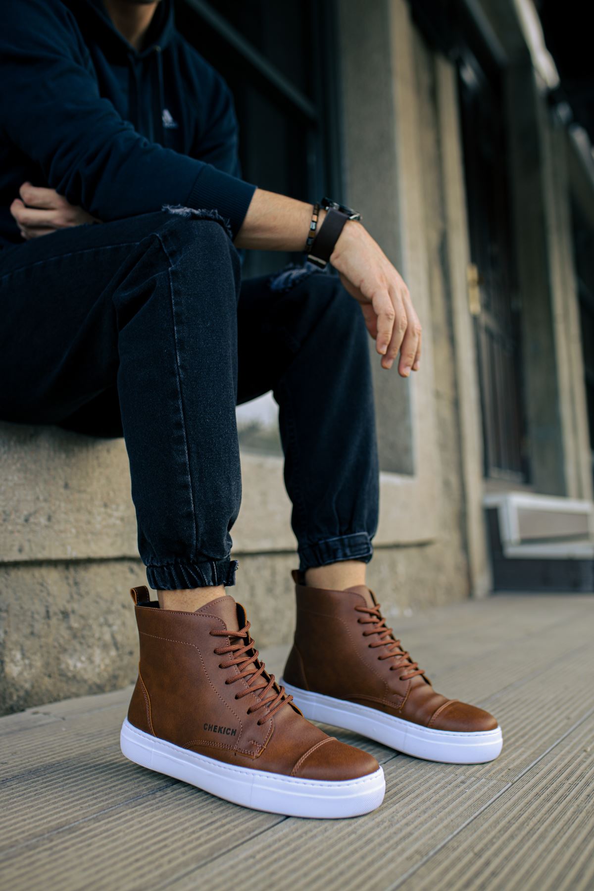 CH029 Vulcanized Lace Up Men's Boots - Durable Work Boots for Construction, Hiking & Outdoor Activities