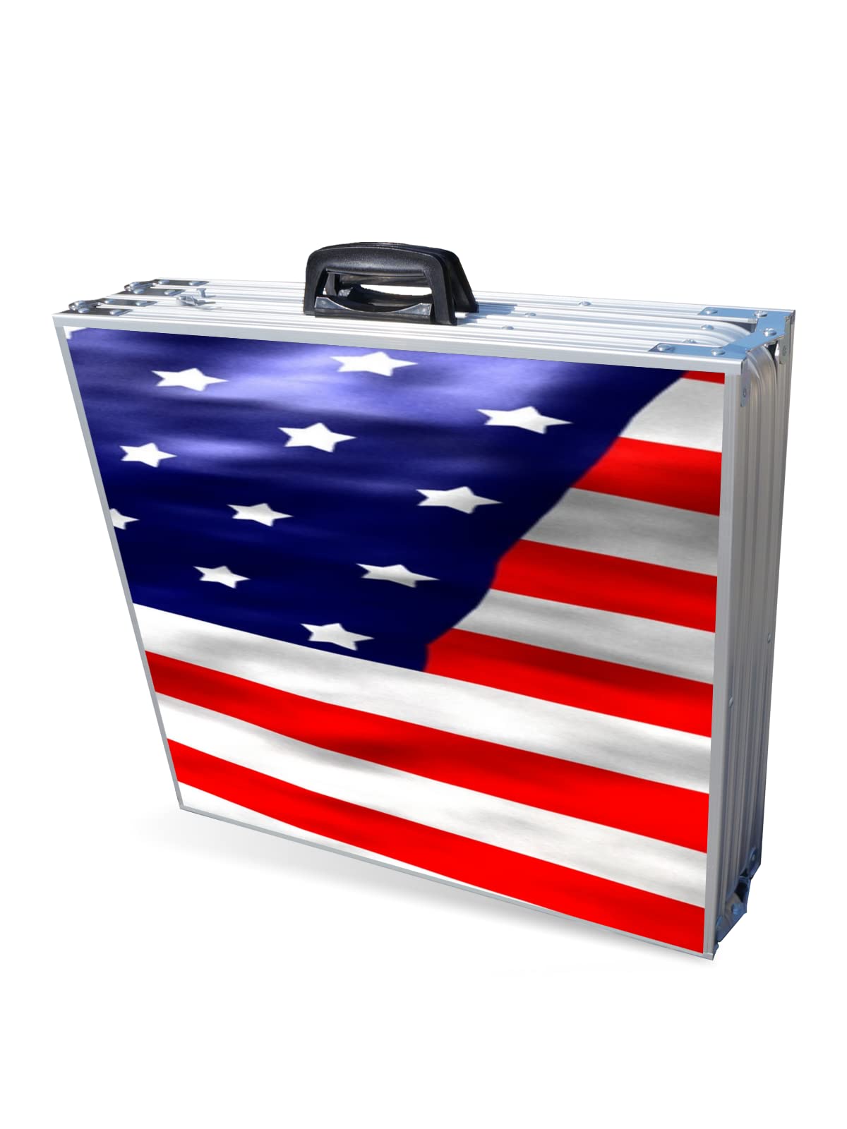 8-Foot Folding Beer Pong Table with LED Lights & Cup Holders - Portable Party Game Table for Outdoor & Indoor Events - American Edition - Perfect for Backyard BBQs, College Parties & Tailgating