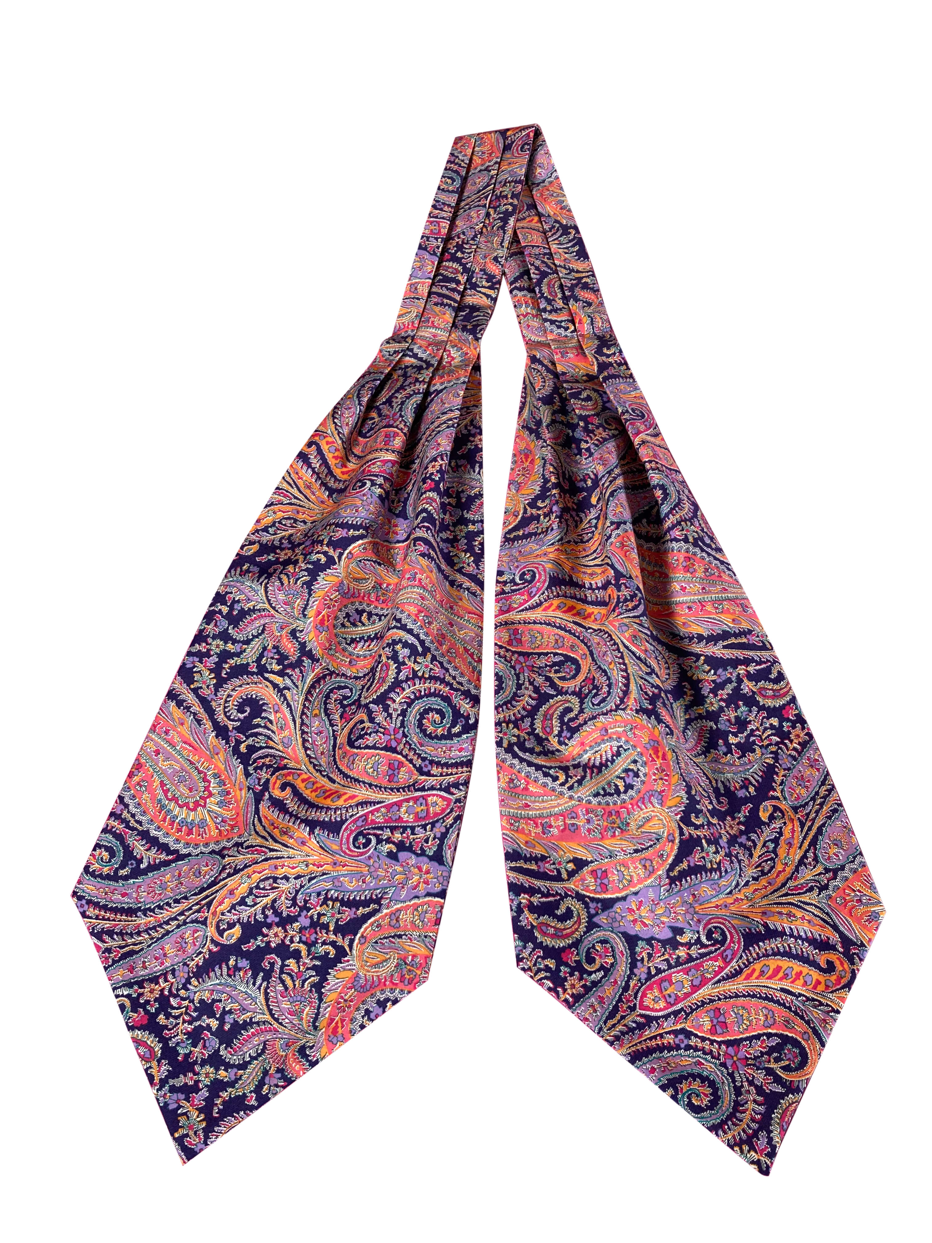 Stylish Deep Purple Paisley Cravat Tie for Men - Elegant Neckwear for Weddings, Formal Events & Vintage Fashion