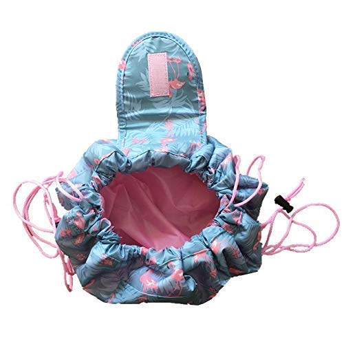JAPSI Women's Waterproof Travel Makeup Organizer Bag - Portable Cosmetic & Toiletry Pouch with Drawstring for Vacation, Gym, Camping (Multi-Color)