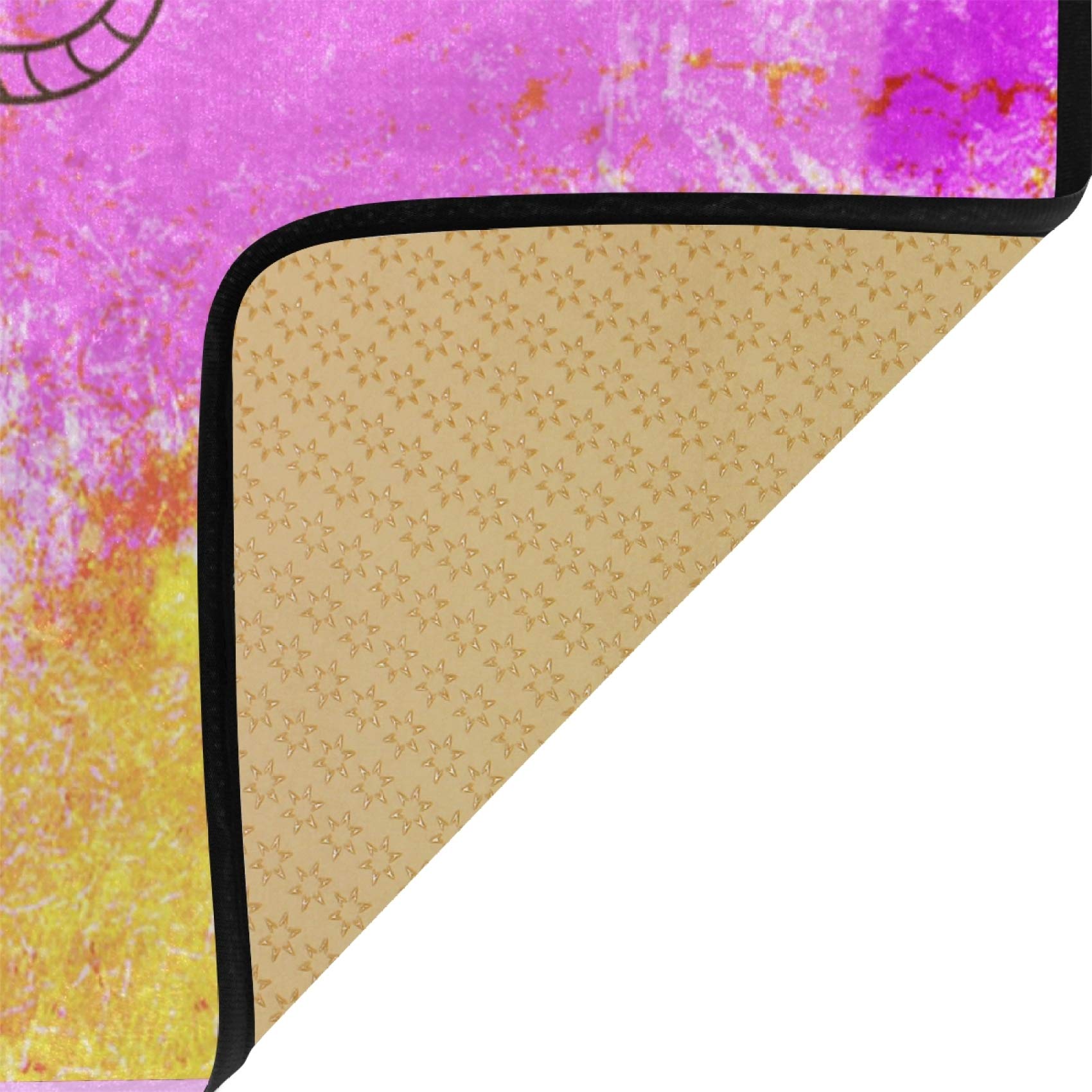ALAZA Anti-Fatigue Kitchen Mat - Non-Slip Standing Mat for Kitchen, Office & Sink Area - Soft Mandala Design Rug in Pink, Orange & Yellow - 39