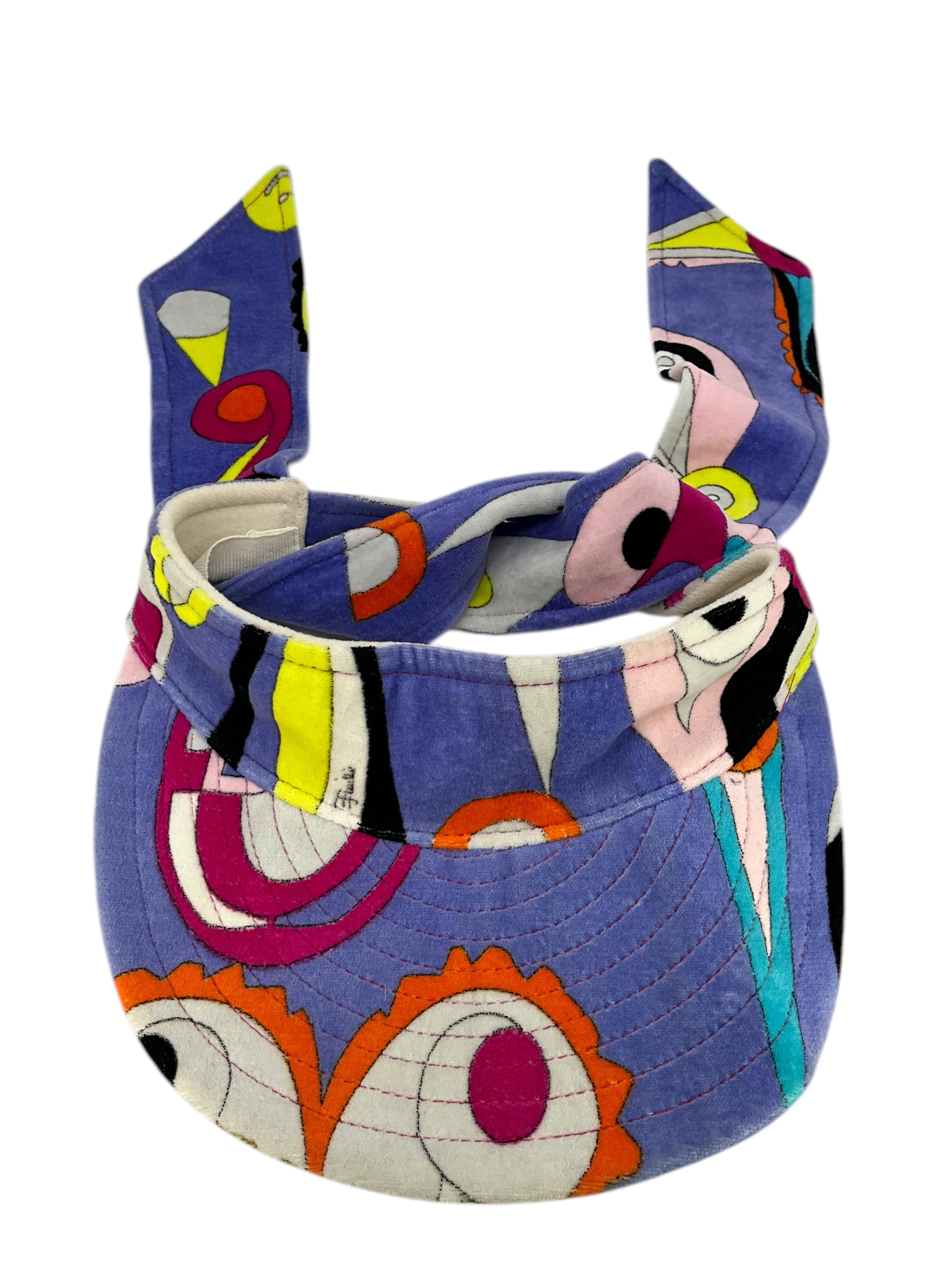 Emilio Pucci Abstract Printed Terrycloth Visor Hat for Women - Summer Beach Sun Protection, Tennis Golf Outdoor Sports Accessories