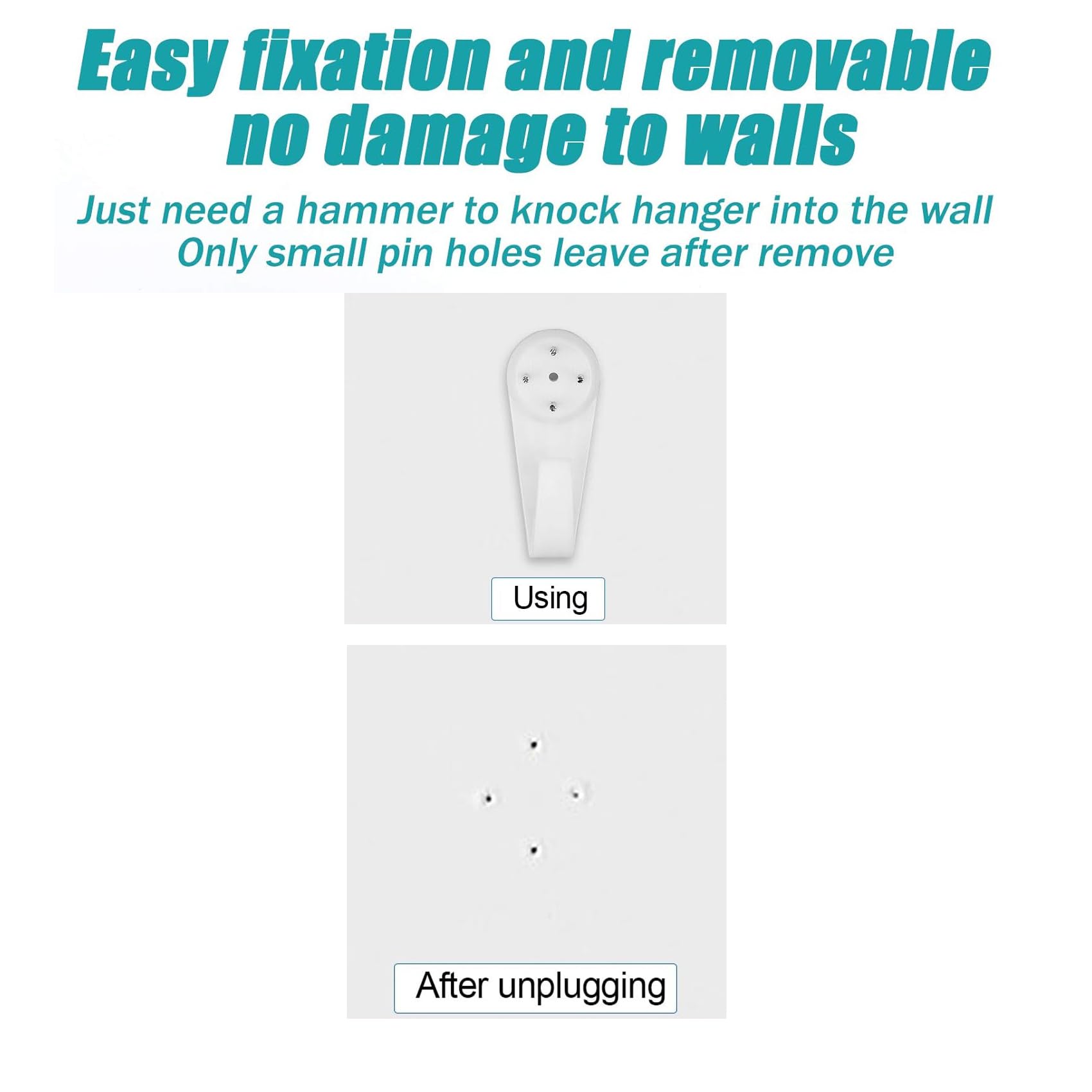 60-Piece Non-Trace Picture Hanging Kit - Damage-Free Hooks for Frames on Drywall, Plasterboard & Concrete Walls - Perfect for Home, Office & Gallery Decor