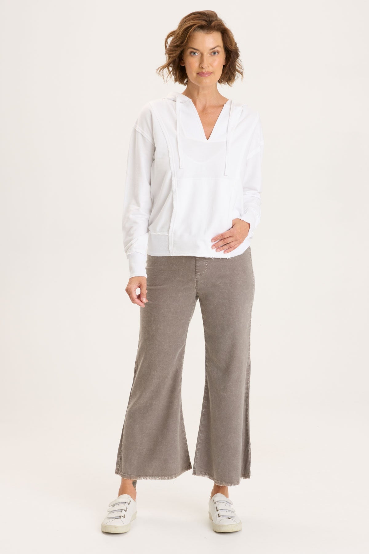 Rosalyn Hoodie for Women - Soft & Cozy White Pullover Sweatshirt - Casual Loungewear for Relaxing at Home or Running Errands