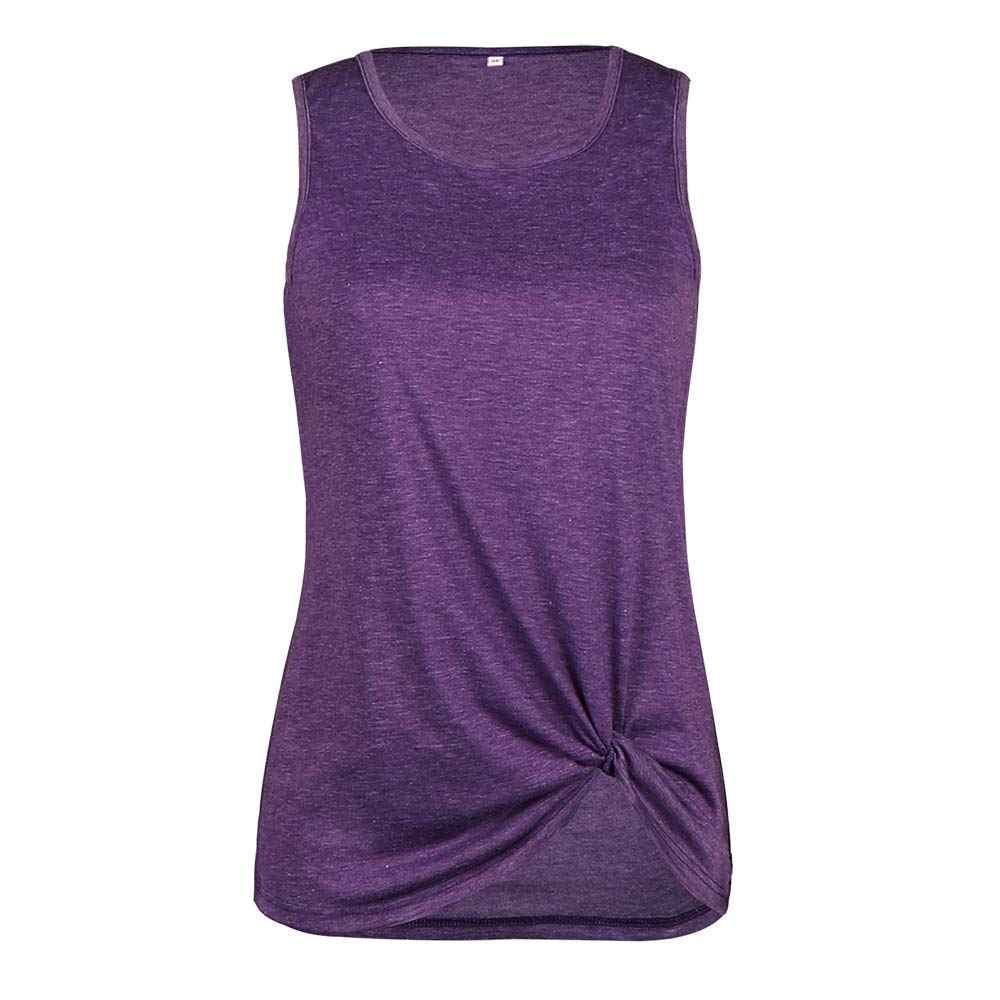 Women's Summer Tank Tops - Twist Knot Casual Sleeveless Blouses, Loose Fit Flowy Tunic Tops for Beach, Vacation & Everyday Wear