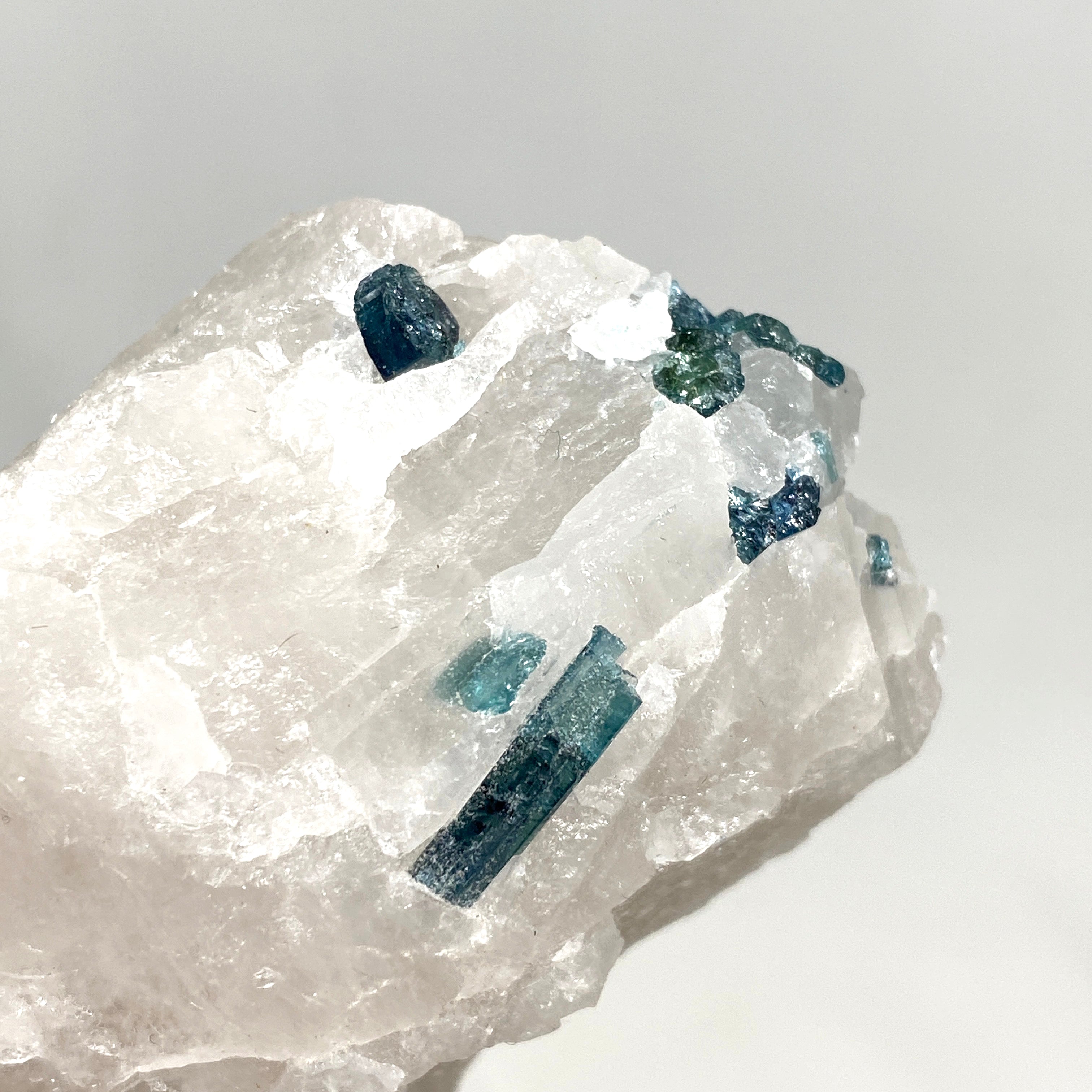 Natural Green Tourmaline on Quartz Crystal - Healing Stone for Meditation & Energy Work - GTQ02 - Perfect for Home Decor, Jewelry Making & Spiritual Practices
