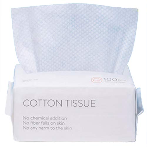 MAHAL 100PCS Disposable Cotton Wash Towels - Soft Facial Cleansing & Makeup Removal Wipes for Travel, Gym, and Daily Skincare Routine
