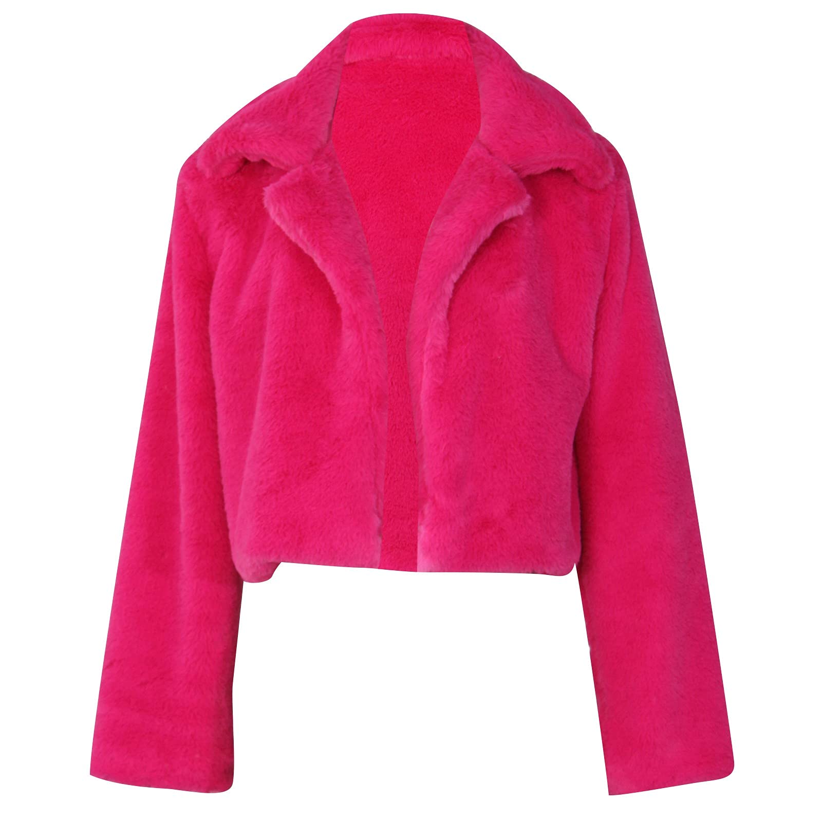 SHOPESSA Women's Faux Fur Mink Coat - Turn Down Collar Cropped Fuzzy Jacket for Winter, Thickened Warm Outerwear for Casual & Streetwear Fashion | Perfect for Daily Wear, Office, Dating & Night Out