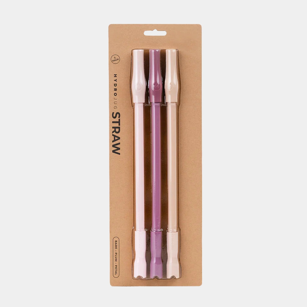 Eco-Friendly Pink Neutral Reusable Straws 3-Pack - Perfect for Smoothies, Cocktails & Home Parties