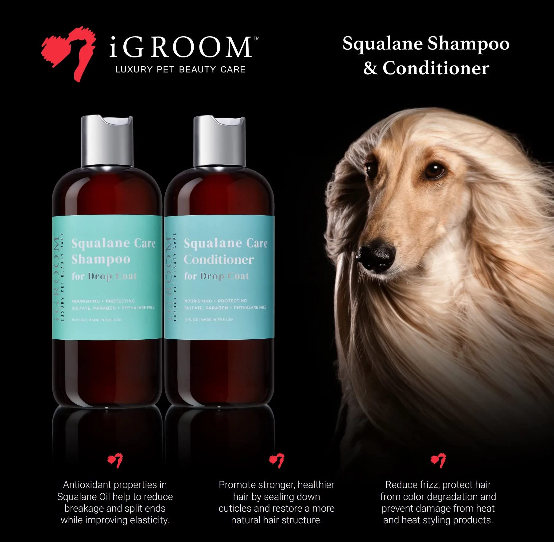 iGroom Squalane Dog Conditioner for Drop Coats - Luxury Pet Grooming Treatment to Optimize Moisture Balance & Deep Conditioning (1 Gallon) - Perfect for Show Dogs, Long-Haired Breeds & Daily Coat Maintenance