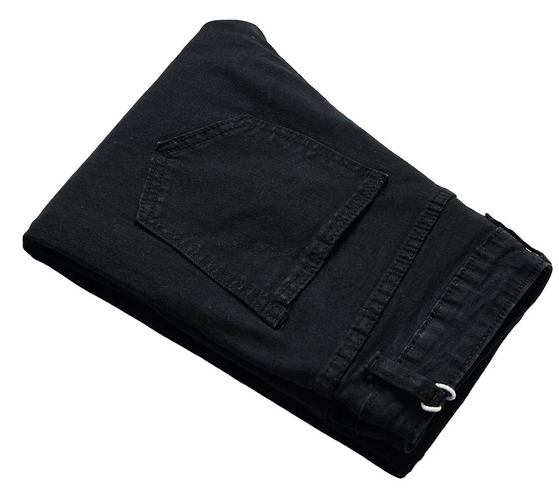 Qazel Vorrlon Men's Slim Fit Black Stretch Destroyed Ripped Skinny Jeans - Stylish Distressed Denim for Casual Wear & Night Out