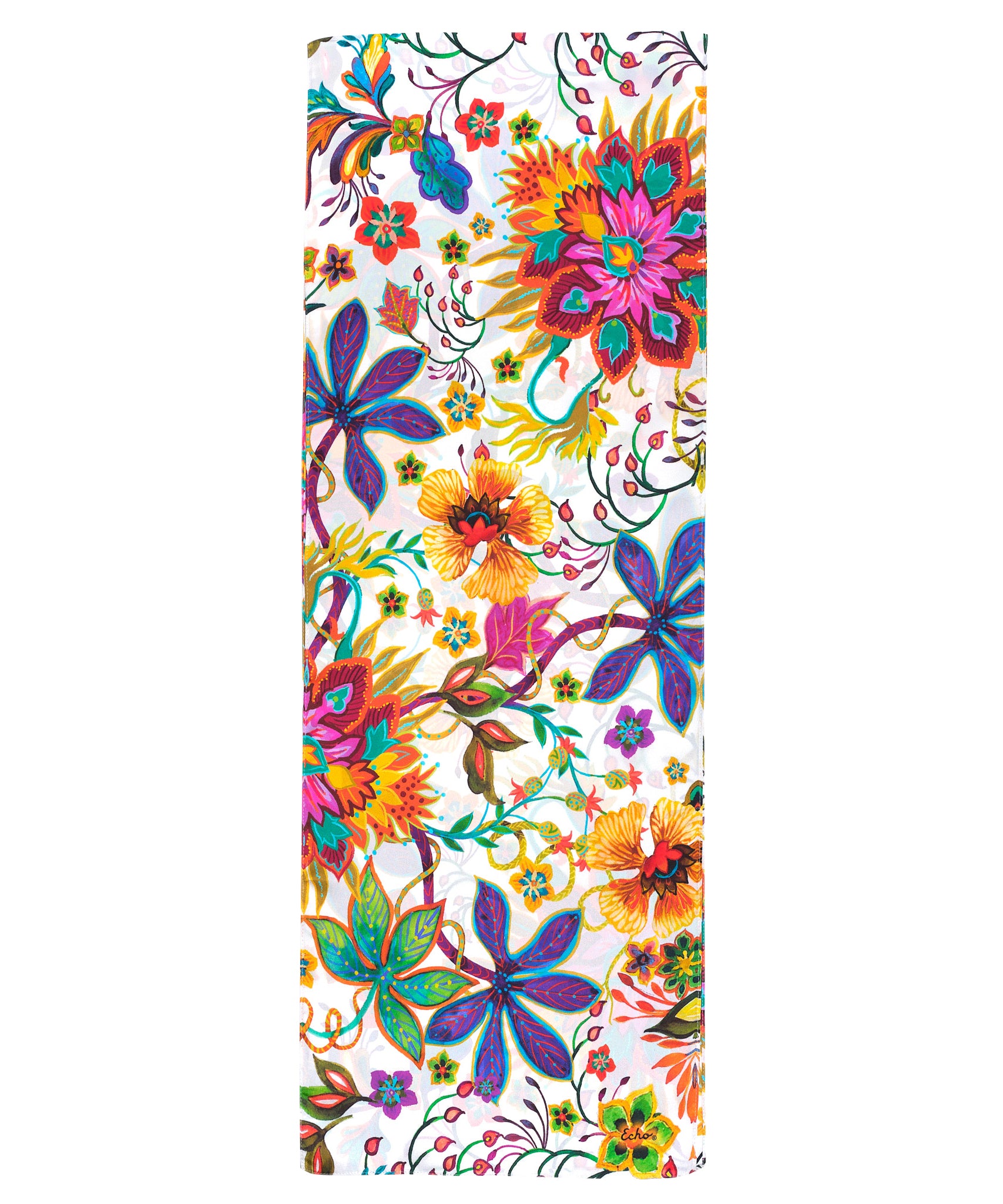 Elegant Floral Silk Scarf - Luxury Oblong Shawl for Women | Perfect for Weddings, Parties & Special Occasions