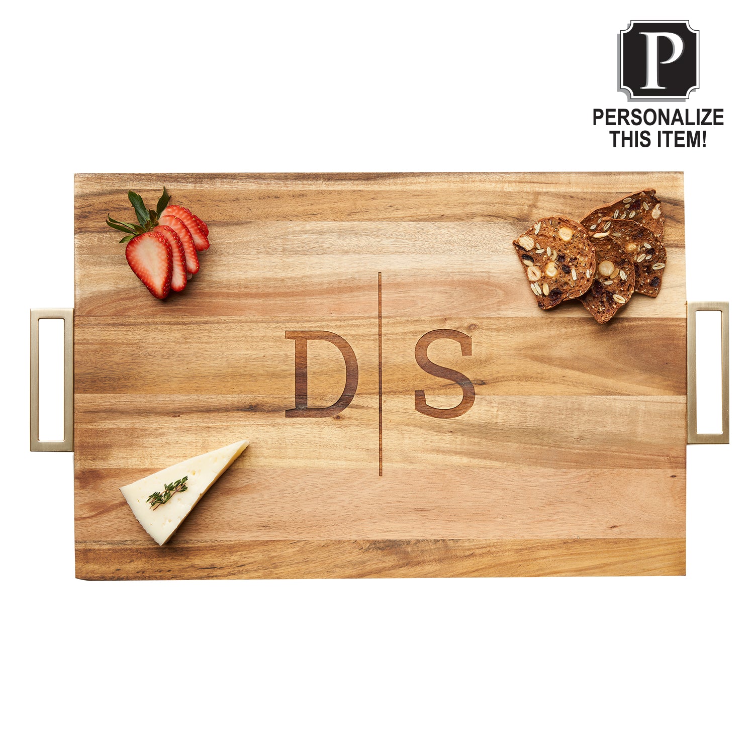 Personalized Acacia Modern Rectangle Tray - 18 x 12 Inches - Elegant Home Decor for Dining Table, Coffee Table & Gift Giving