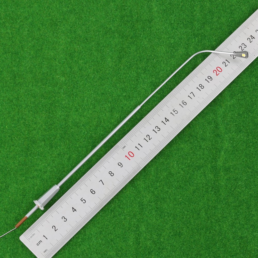 5PCS 1:50 Scale Metal LED Street Light Model - Miniature Single Head Lamppost for Model Railway, Diorama, and Cityscape Scenes - Perfect for Train Sets, Architectural Displays & DIY Projects