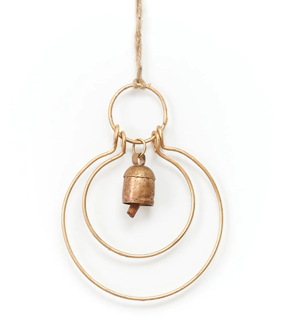 Air Element Hoops Bell Wind Chime - Outdoor Garden Decor, Patio Hanging Wind Chimes for Relaxation & Meditation | Perfect for Backyard, Porch & Balcony