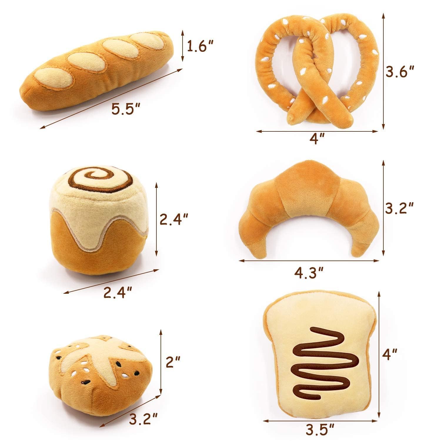 Premium Catnip Toys for Indoor Cats - Interactive Kitten Chew, Bite & Kick Toys (Baguette, Croissant, Pretzel, Toast, Cinnamon Roll Plush) - Best Cat Lover Gifts & Pet Birthday Presents - Perfect for Playtime, Training & Stress Relief
