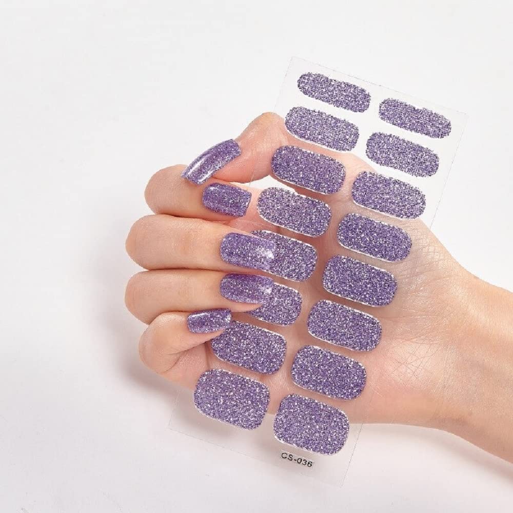 5 Sheet Self-Adhesive Nail Stickers Set - DIY Nail Art Decoration with Glitter, Sequins & Powder for Manicure | Perfect for Home Salon, Parties & Gifts (CS-36)