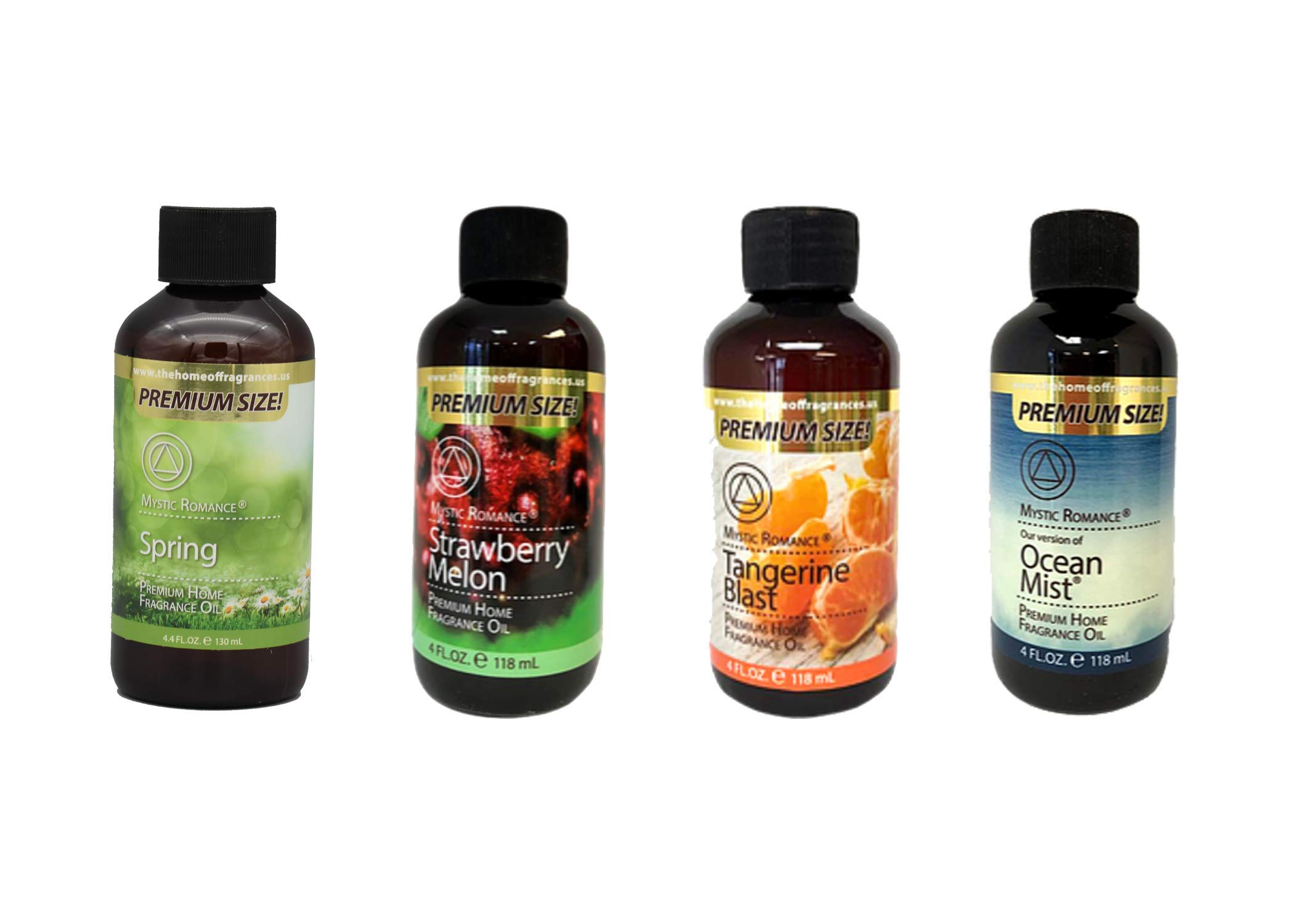 Premium Fragrance Oil Set - 4 Bottles (4oz Each) for Home, Diffuser, Soap & Candle Making - Long Lasting Aromatherapy Scents
