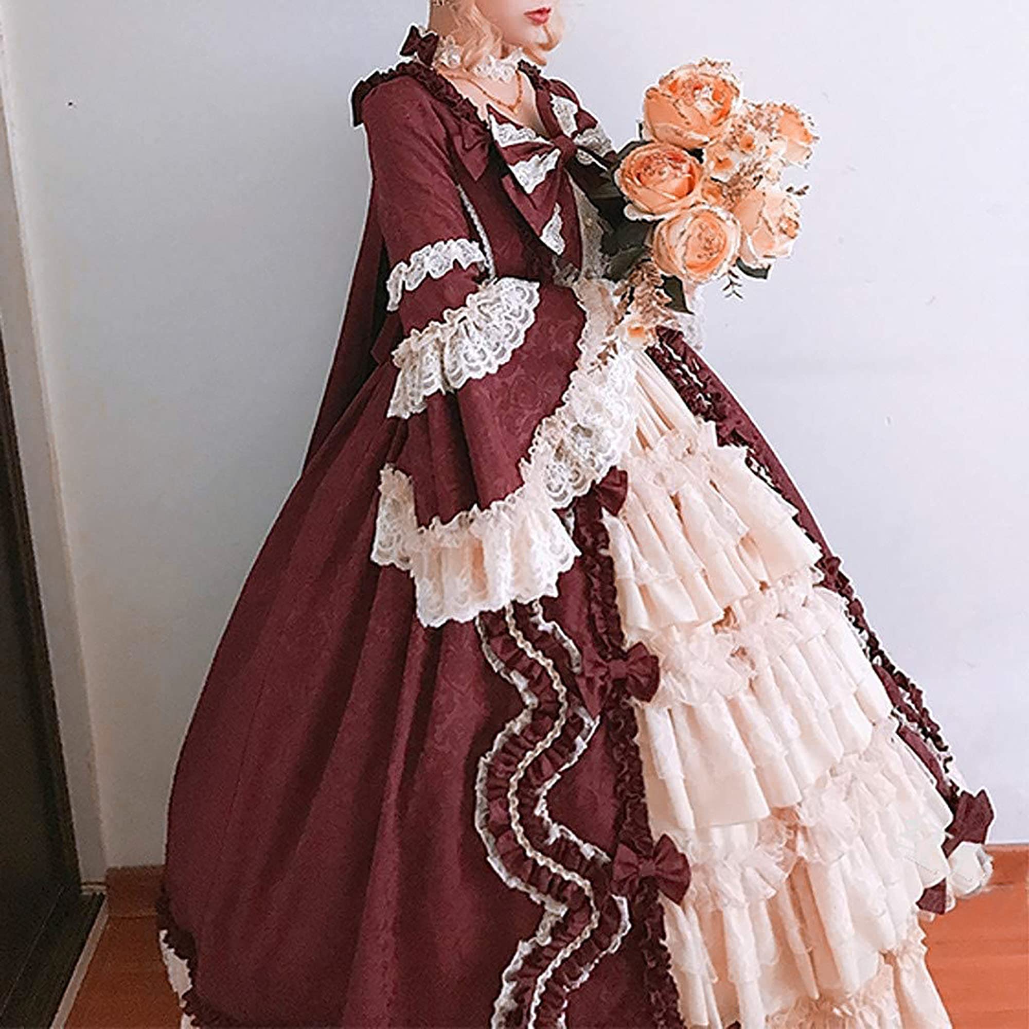 Victorian Rococo Dress for Women - Elegant Renaissance Medieval Ball Gown | Southern Belle Civil War Costume | Perfect for Halloween Party, Cosplay, Historical Reenactments & Themed Events