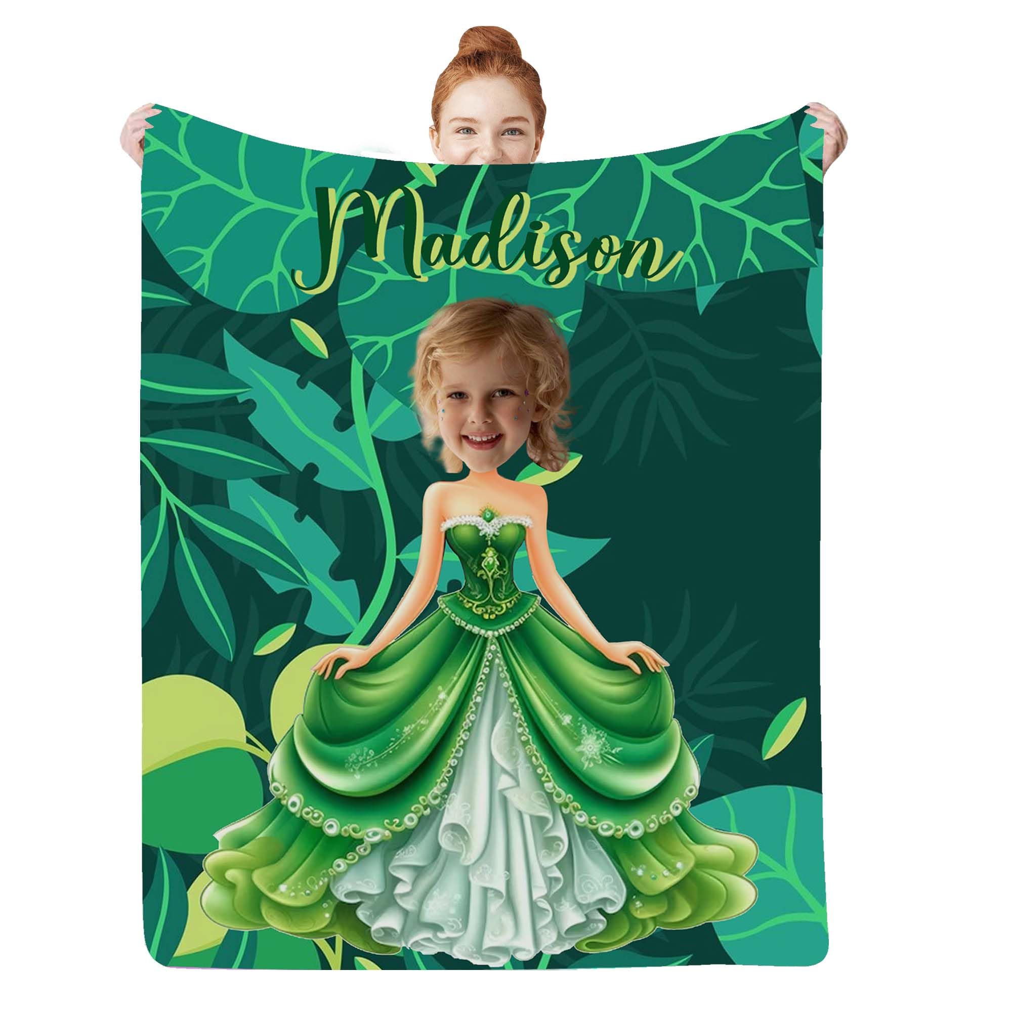 **Personalized Princess Baby Blanket with Name & Photo - Custom Kids Blanket for Girls, Daughter, Niece - Perfect Christmas Birthday Gift for Princess Lovers - Nursery, Bedroom, Travel & Photo Keepsake**