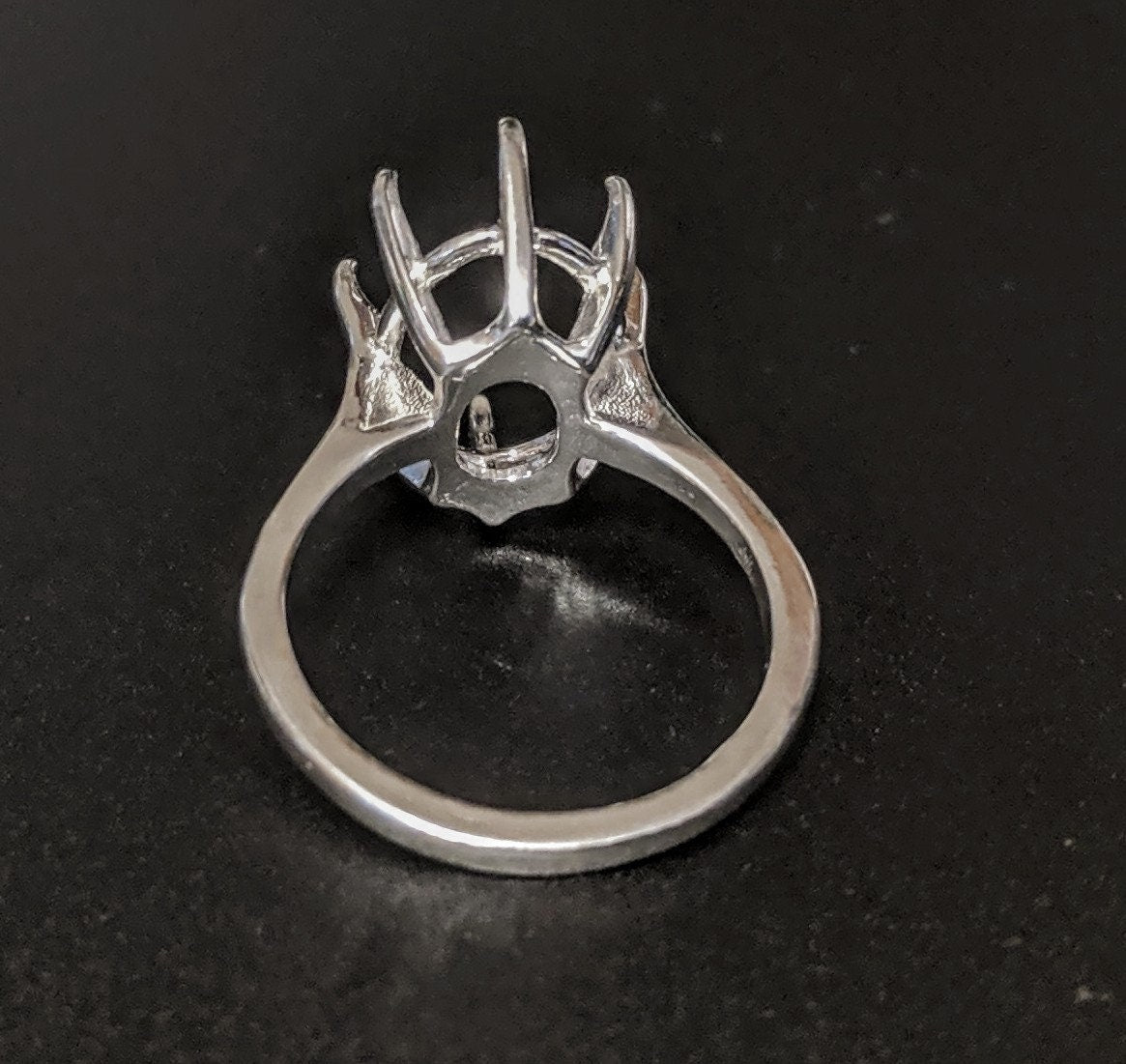 10x8mm & 20x15mm Oval Deep Cut Ring Shank Setting - Solid Sterling Silver or 14K White/Yellow Gold - Size 7 (163601/143601) - Perfect for Engagement Rings, Wedding Bands & Jewelry Making