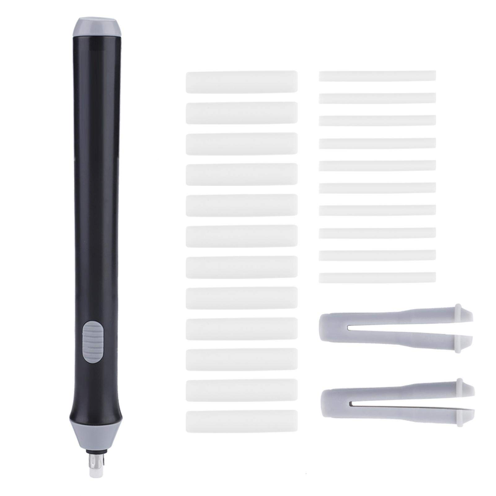 Tyenaza Electric Eraser - Battery Powered Automatic Pencil Eraser with 22 Refills - Portable Eraser Pen for Drafting, Sketching & Painting - Perfect for Artists, Students & Office Work (Black)