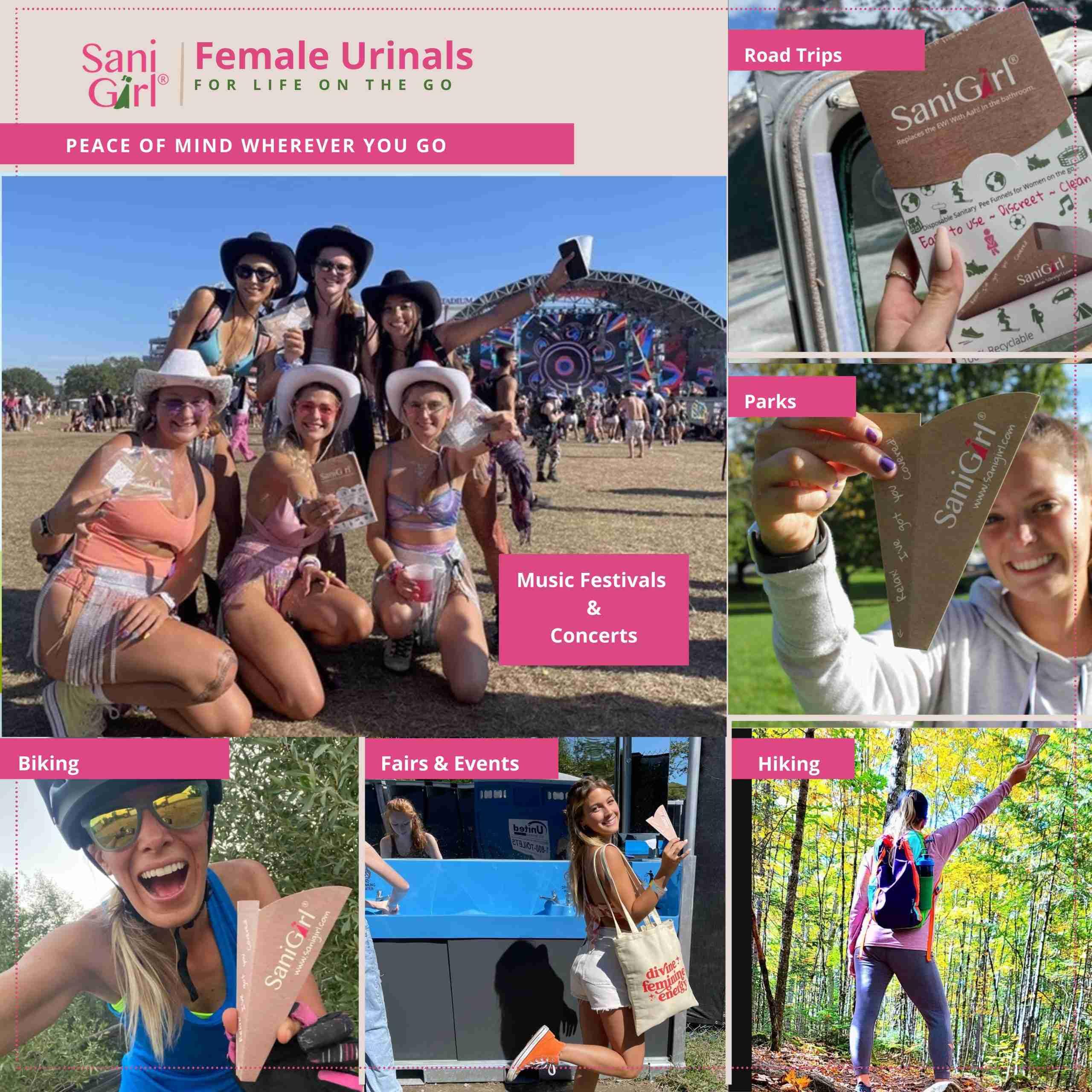 SaniGirl Disposable Female Urinal Funnel for Women - Pack of 10 | Portable Pee Funnel for Travel, Camping & Hiking | Hygienic Solution for Standing Urination | Perfect for Outdoor Adventures, Road Trips & Public Restrooms