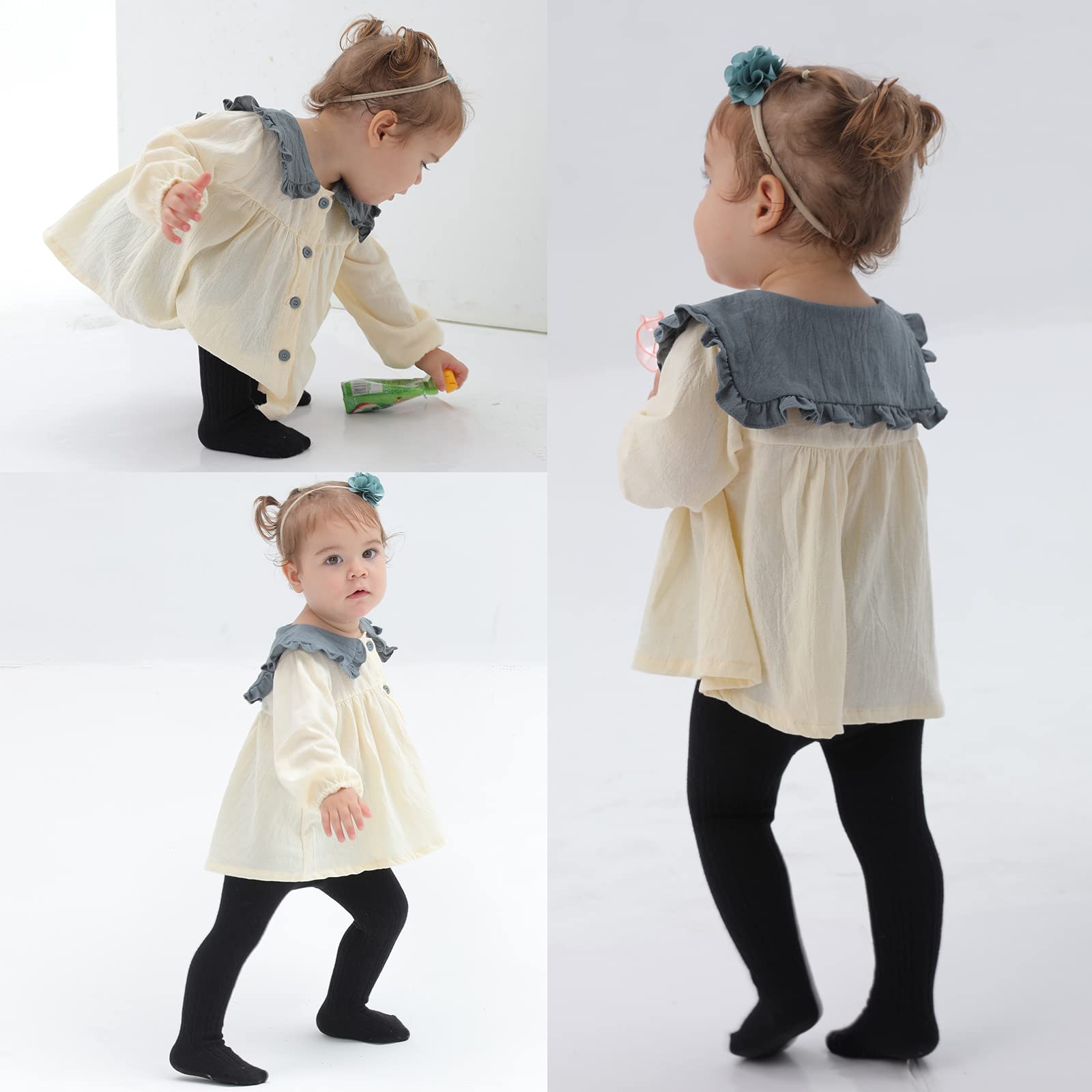 **Soft Cotton Baby Tights for Toddler Girls - Seamless Cable Knit Leggings & Stockings (3/4/5 Pack) - Perfect for Playtime, Daycare & Winter Outfits**