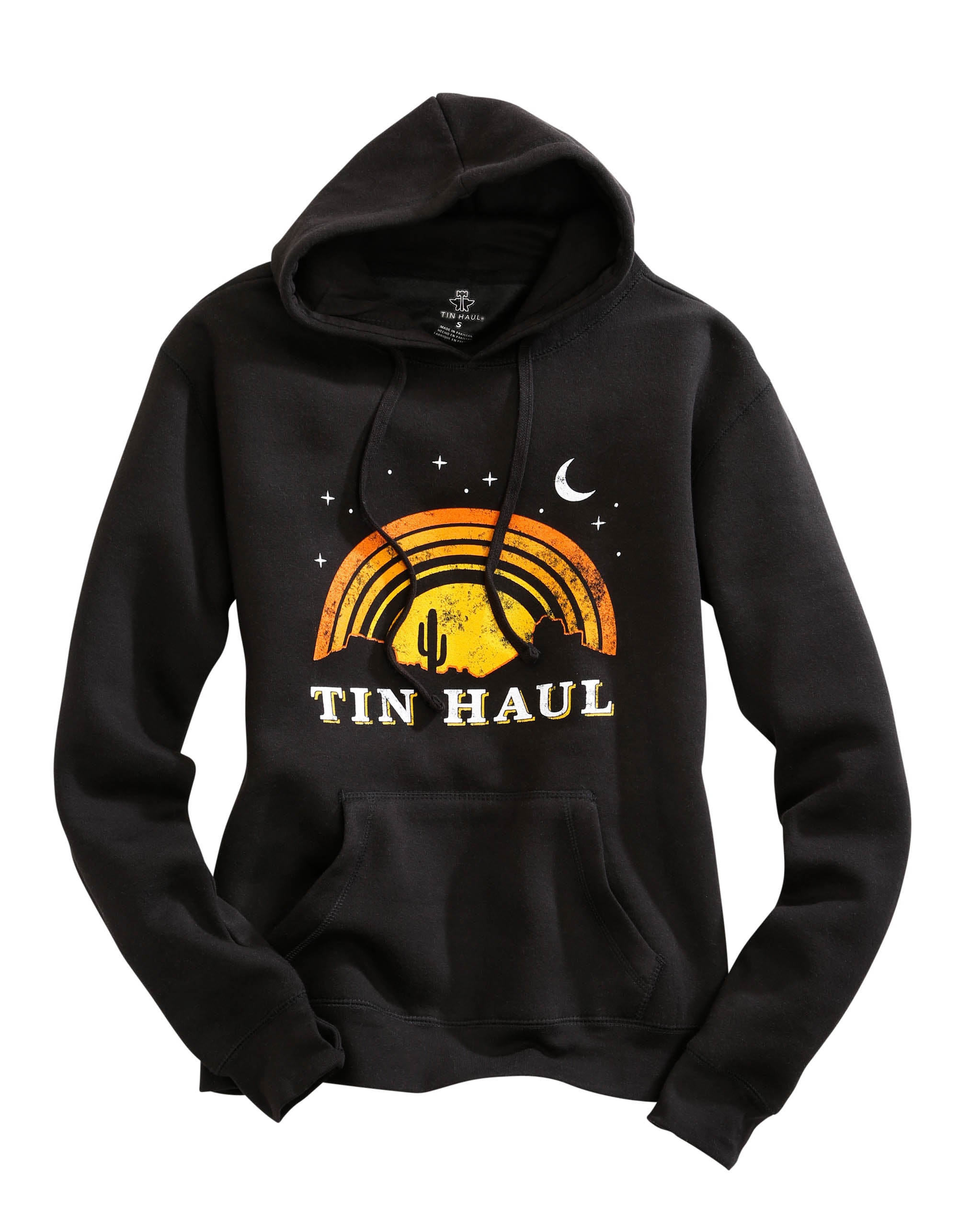 Women's Thin Haul Under the Night Sky Print Black Sweatshirt - Cozy Casual Pullover for Fall, Winter & Outdoor Activities