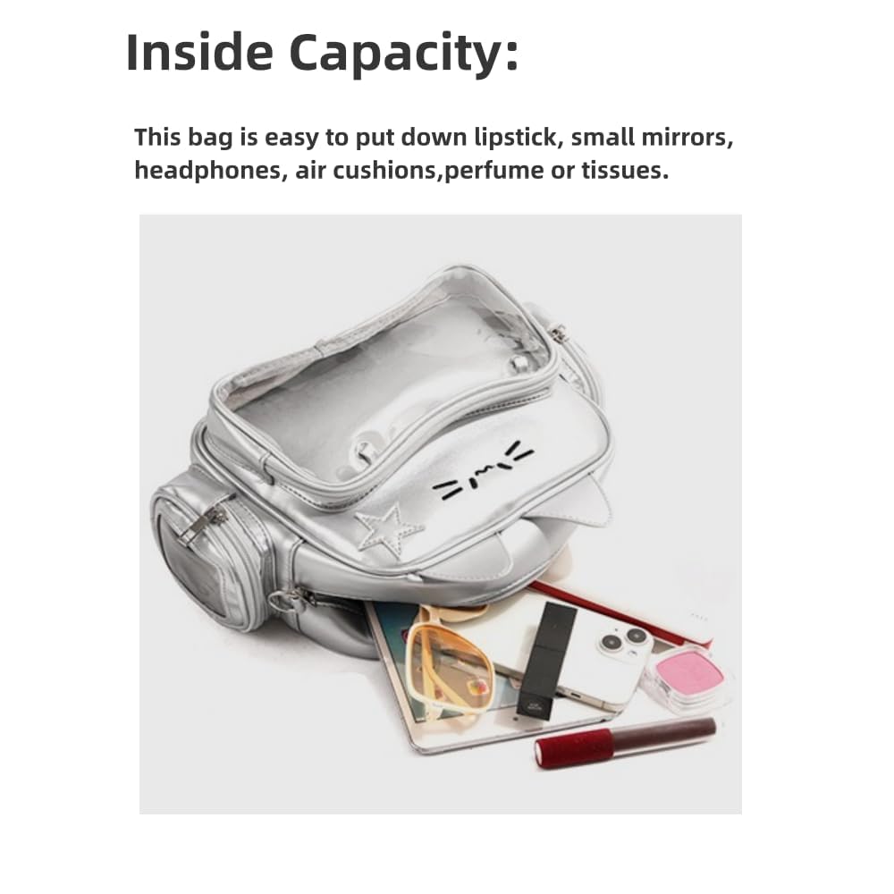 Y2K Aesthetic PU Leather Cat Ita Bag - Preppy Single Shoulder Backpack for School Girls | Perfect for Anime Conventions, Cosplay & Kawaii Fashion