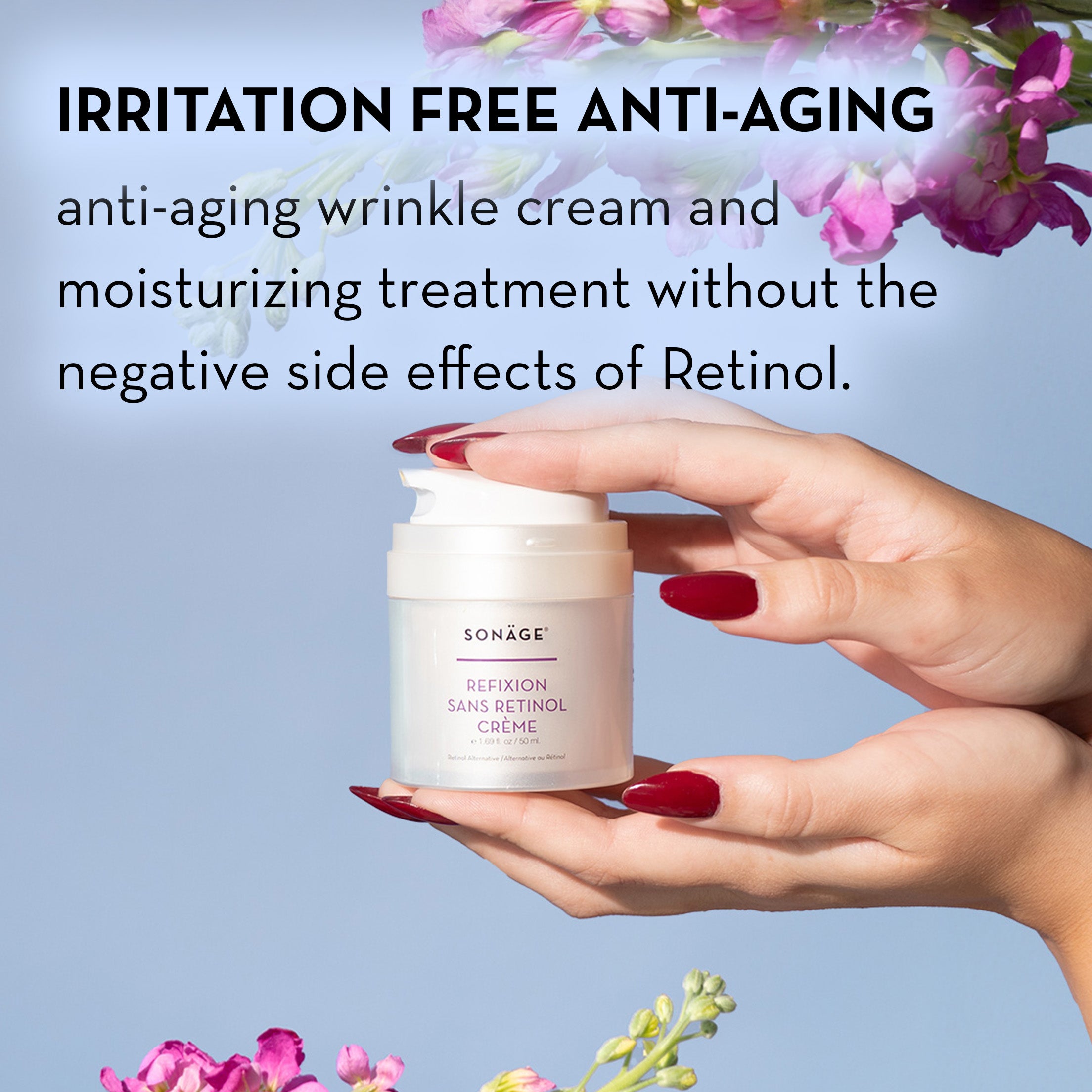 Refixion Retinol-Free Cream - Anti-Aging Face Moisturizer for Sensitive Skin | Hydrating & Soothing Night Cream for Dry Skin Care Routine
