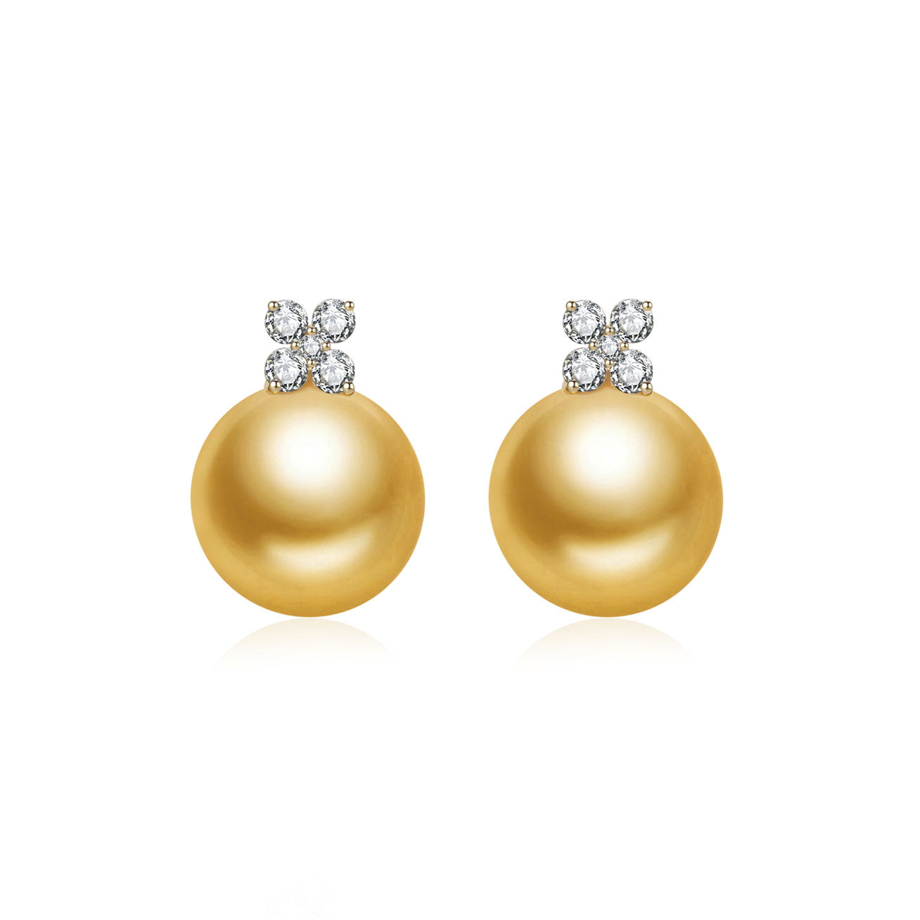 18K Solid Gold South Sea Golden Pearl Earrings KE00110 - Luxury Pearl Jewelry for Women, Elegant Gift for Weddings, Anniversaries & Special Occasions