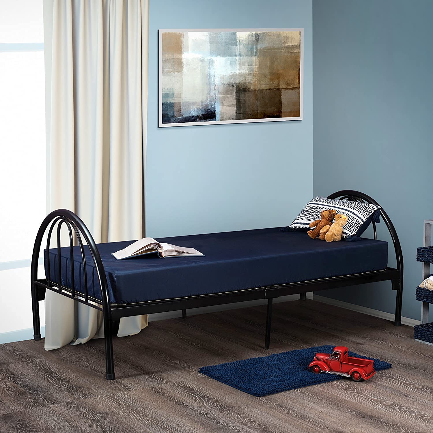 Dream Solutions USA 6 Inch Memory Foam Mattress with Breathable Blue Nylon Cover - Twin XL Size (36x79x6 Inches) - Made in USA - Perfect for Dorms, Guest Rooms & RV Beds