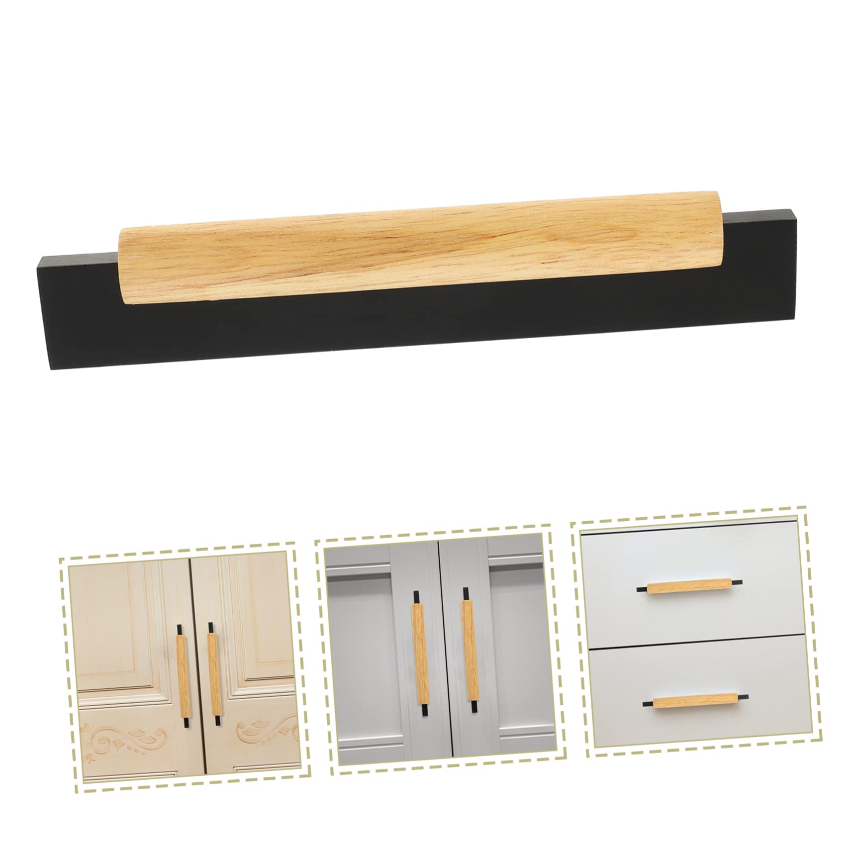 160mm Real Wood Door Handle - Durable Aluminum Wood Dresser Pulls with Anti-Scratch Finish | Perfect for Kitchen Cabinets, Wardrobes & Furniture Drawers