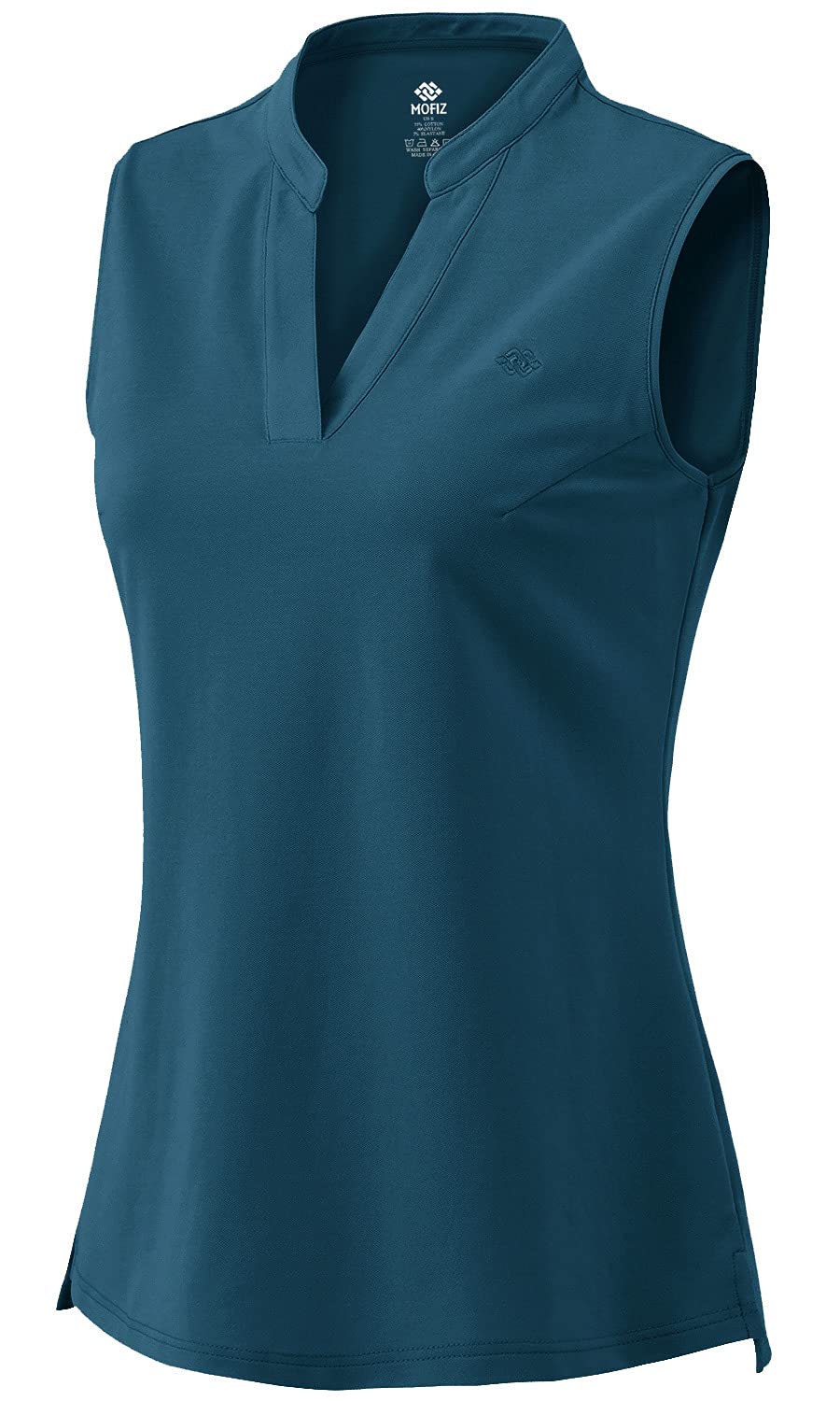 JINSHI Women's Sleeveless V-Neck Golf Polo Shirt - Moisture Wicking Athletic Top for Golf, Tennis, Workout & Outdoor Sports