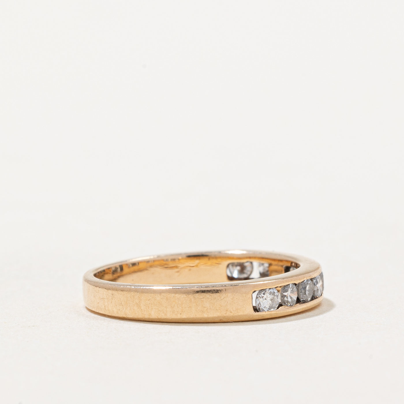 0.30ctw Semi Eternity Channel Set Diamond Wedding Band Ring - Size 4 | Perfect for Engagement, Anniversary & Everyday Elegance