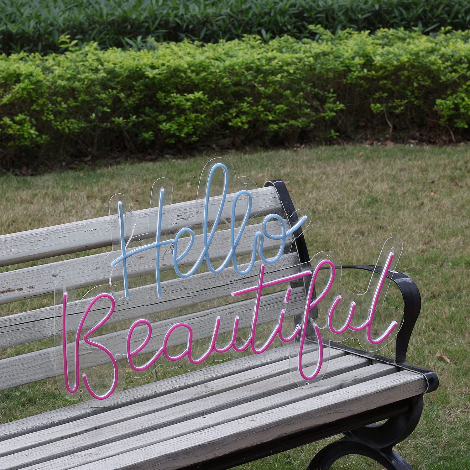 Custom Hello Beautiful LED Neon Sign - Personalized Flex Neon Light Bar for Home Decor, Makeup Room, Salon & Bedroom Lighting