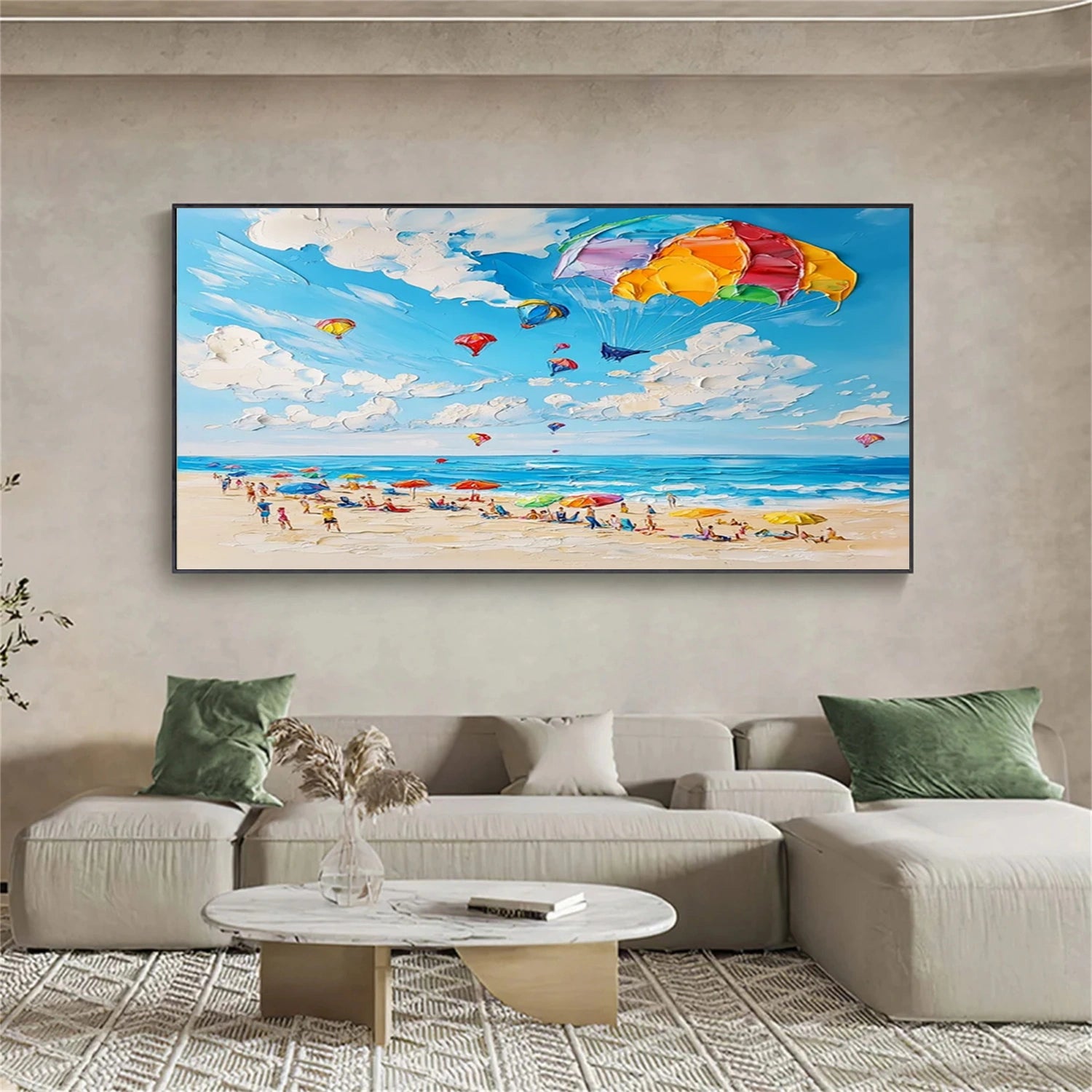 Seascape and Snowy Peak Landscape Painting - Premium Wall Art Decor #SP057 - Perfect for Living Room, Bedroom & Office