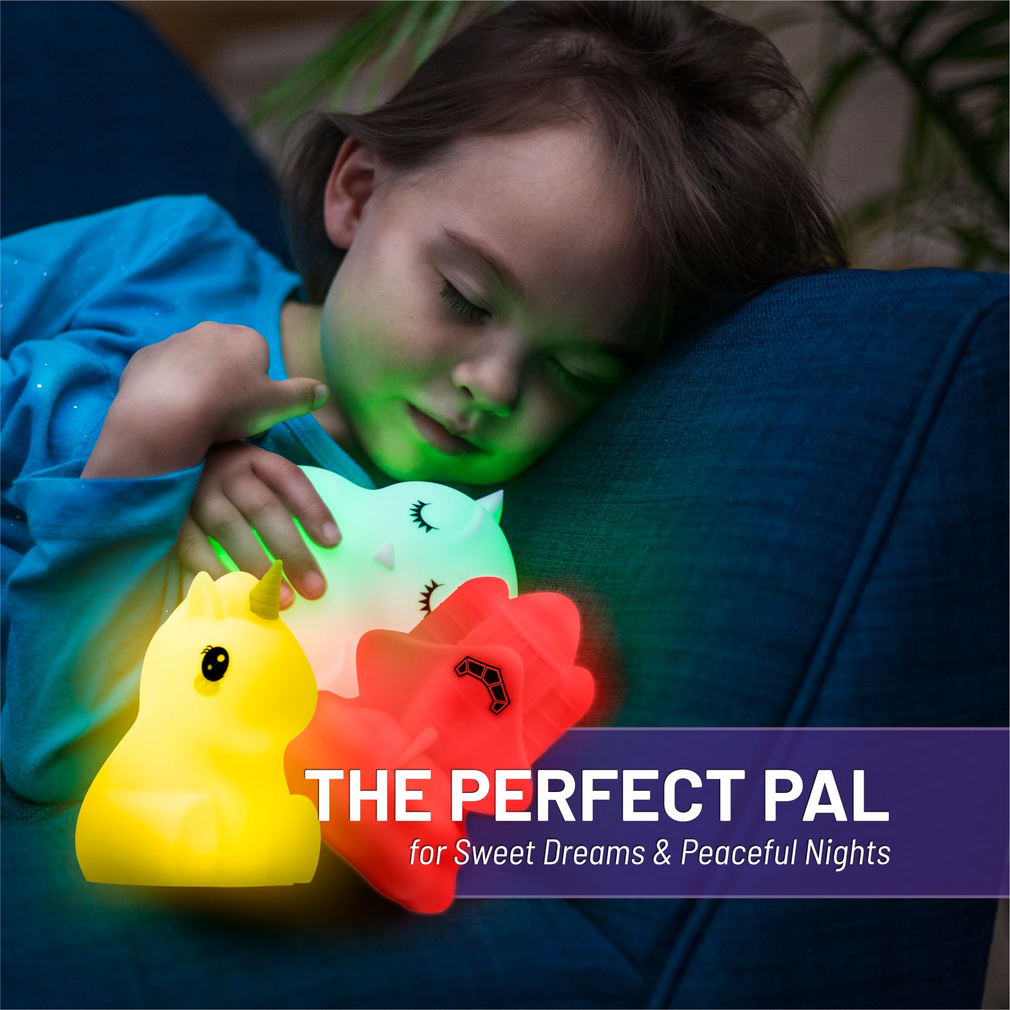 Lumipets Rechargeable Night Light for Kids - Cute Unicorn LED Lamp for Baby & Toddler Room, Soft Glow Nursery Light for Bedtime, Sleep Aid, and Kids Bedroom Decor
