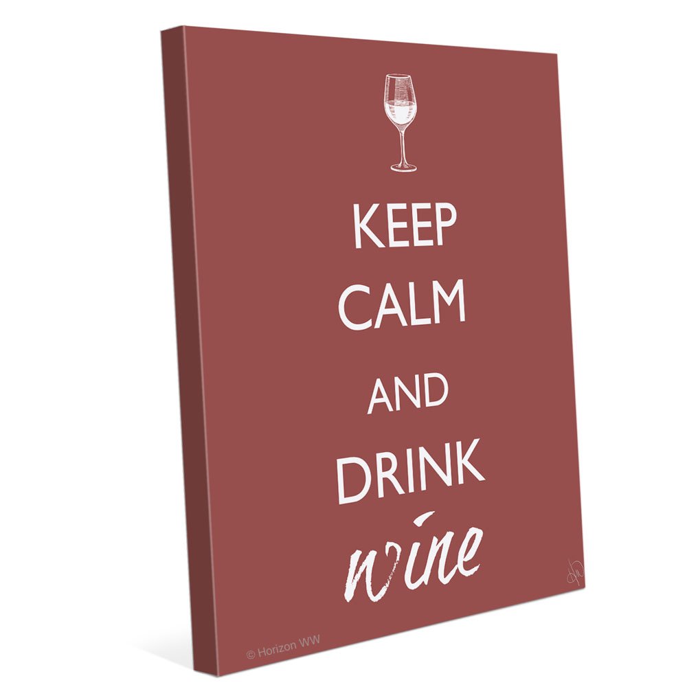 Marsala Keep Calm and Drink Wine Canvas Art Print - 24x30 Inch Wall Decor for Living Room, Kitchen & Bar - Perfect for Wine Lovers & Home Decoration