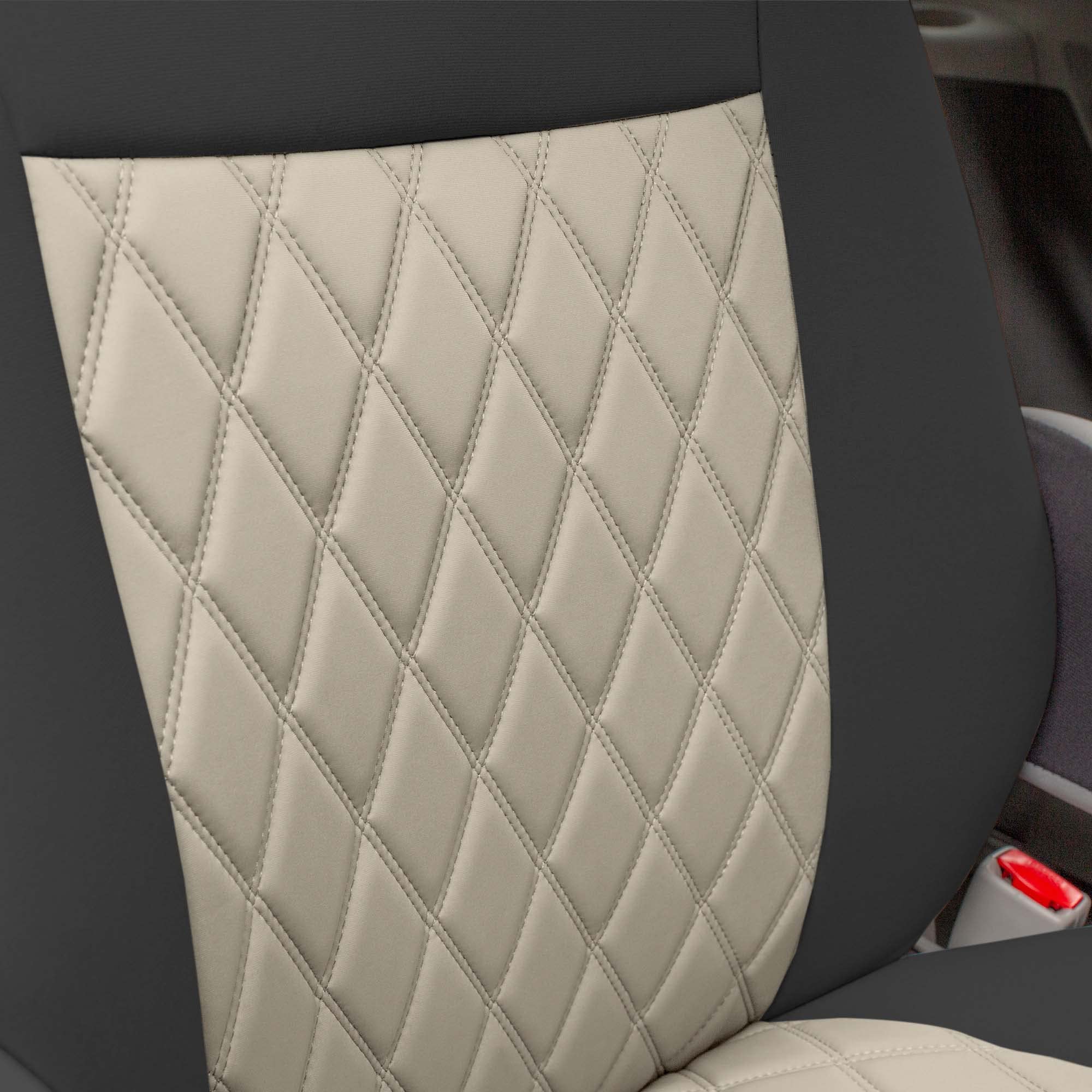 FH Group Custom Fit Neoprene Seat Covers for 2011-2020 Toyota Sienna - Waterproof Neosupreme Automotive Seat Protectors (3rd Row, Beige) | Perfect for Family Road Trips, Spill Protection & Car Interior Upgrade